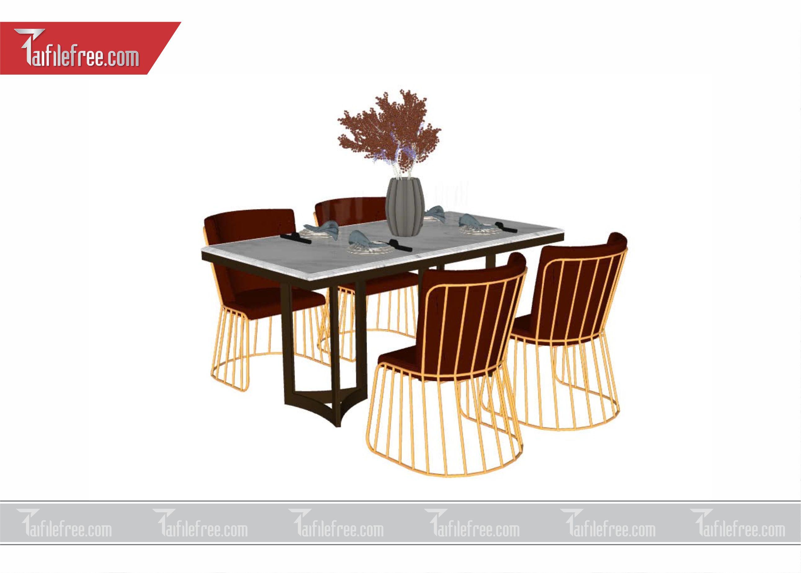 File 3D Sketchup Bàn Ăn_BA03