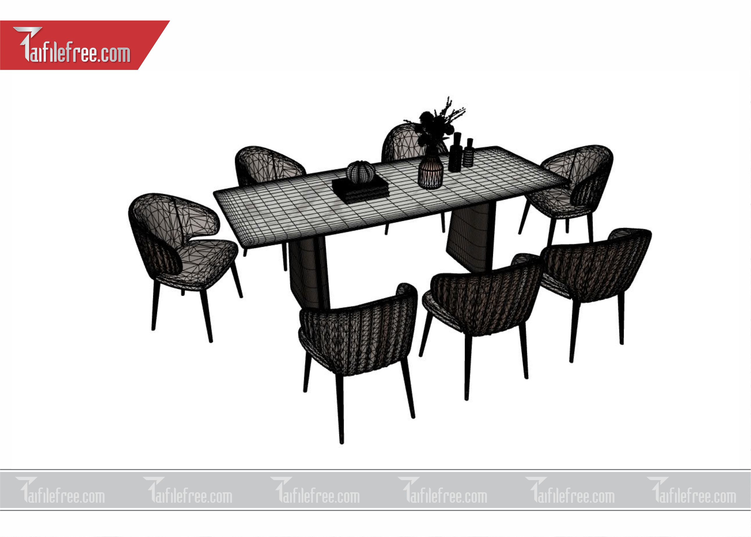 File 3D Sketchup Bàn Ăn_BA06