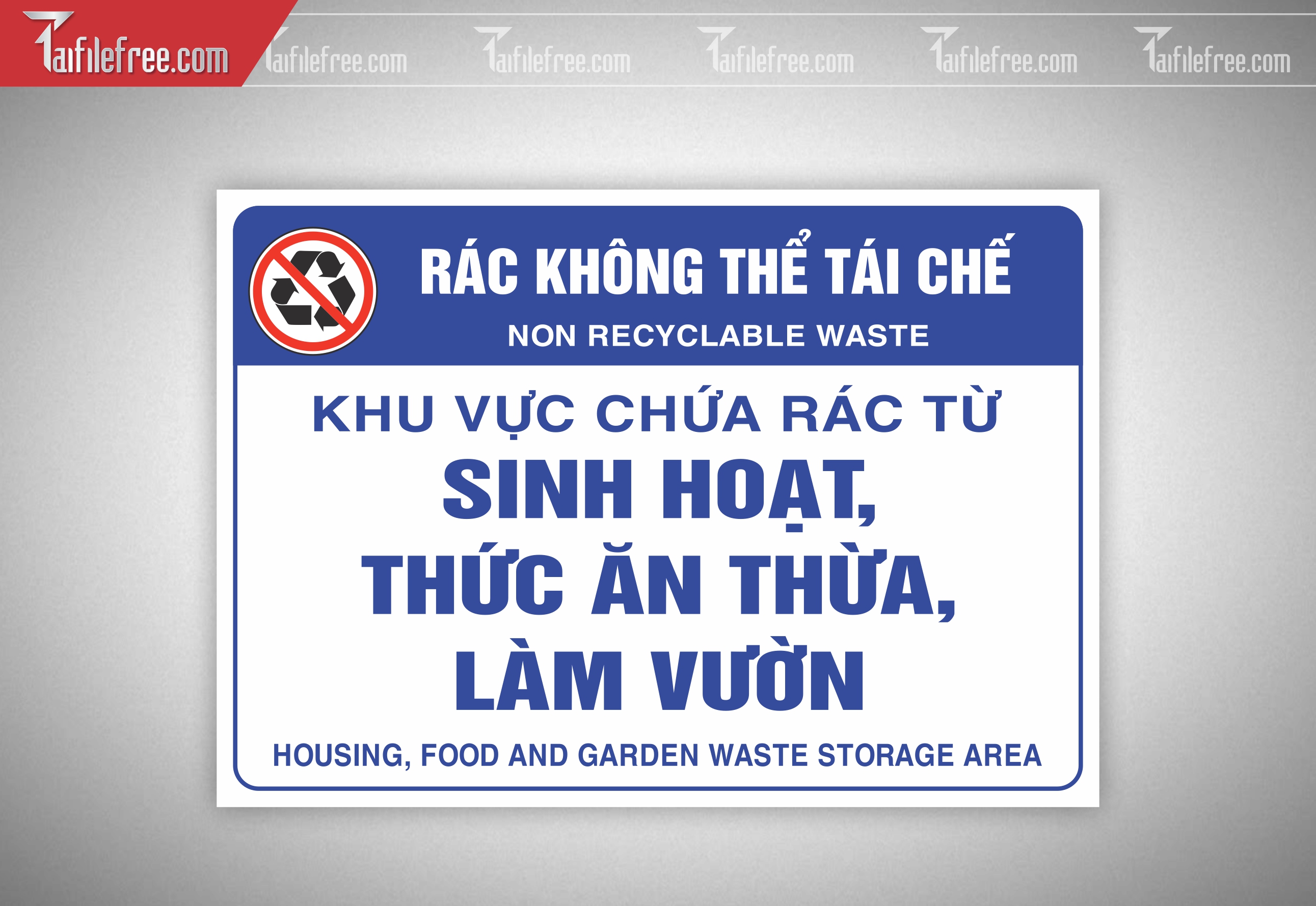 Biển Cảnh Báo Rác Không Thể Tái Chế BB21
