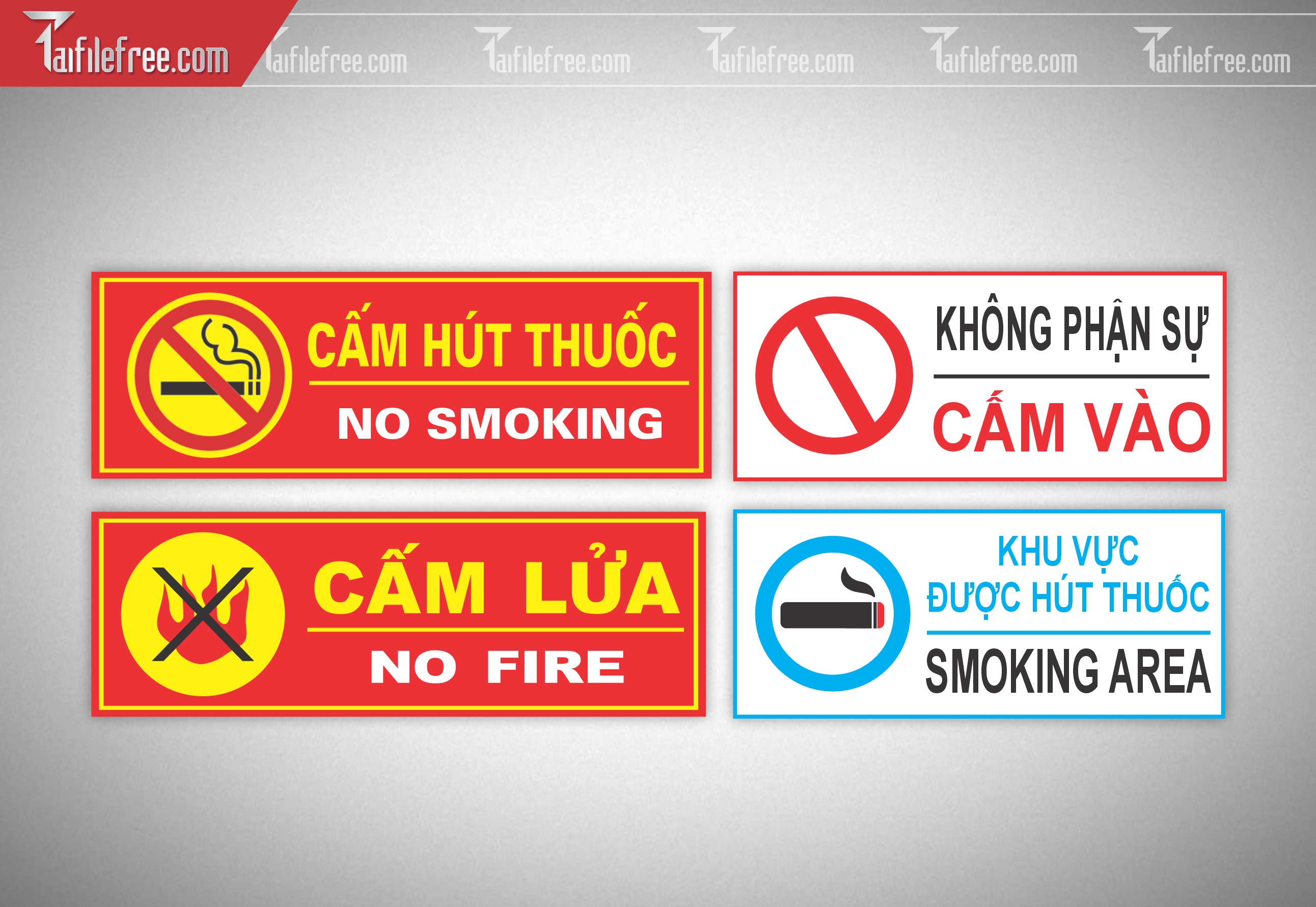 Mẫu Biển Cấm hút Thuốc, Không Phận Sự Miễn Vào BB34