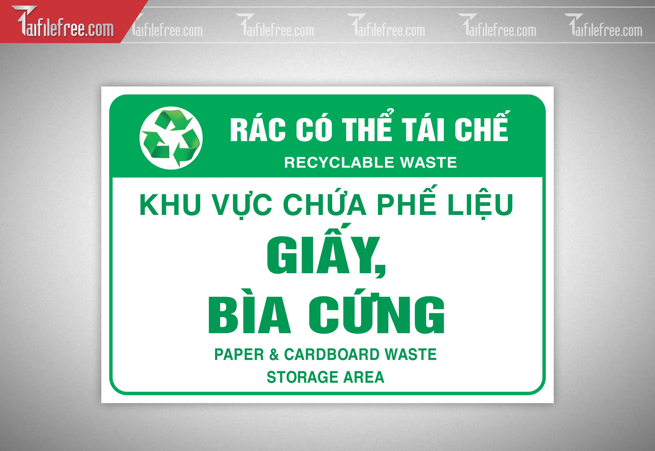 Mẫu Biển Báo Công Ty, Rác Có Thể Tái Chế BB40