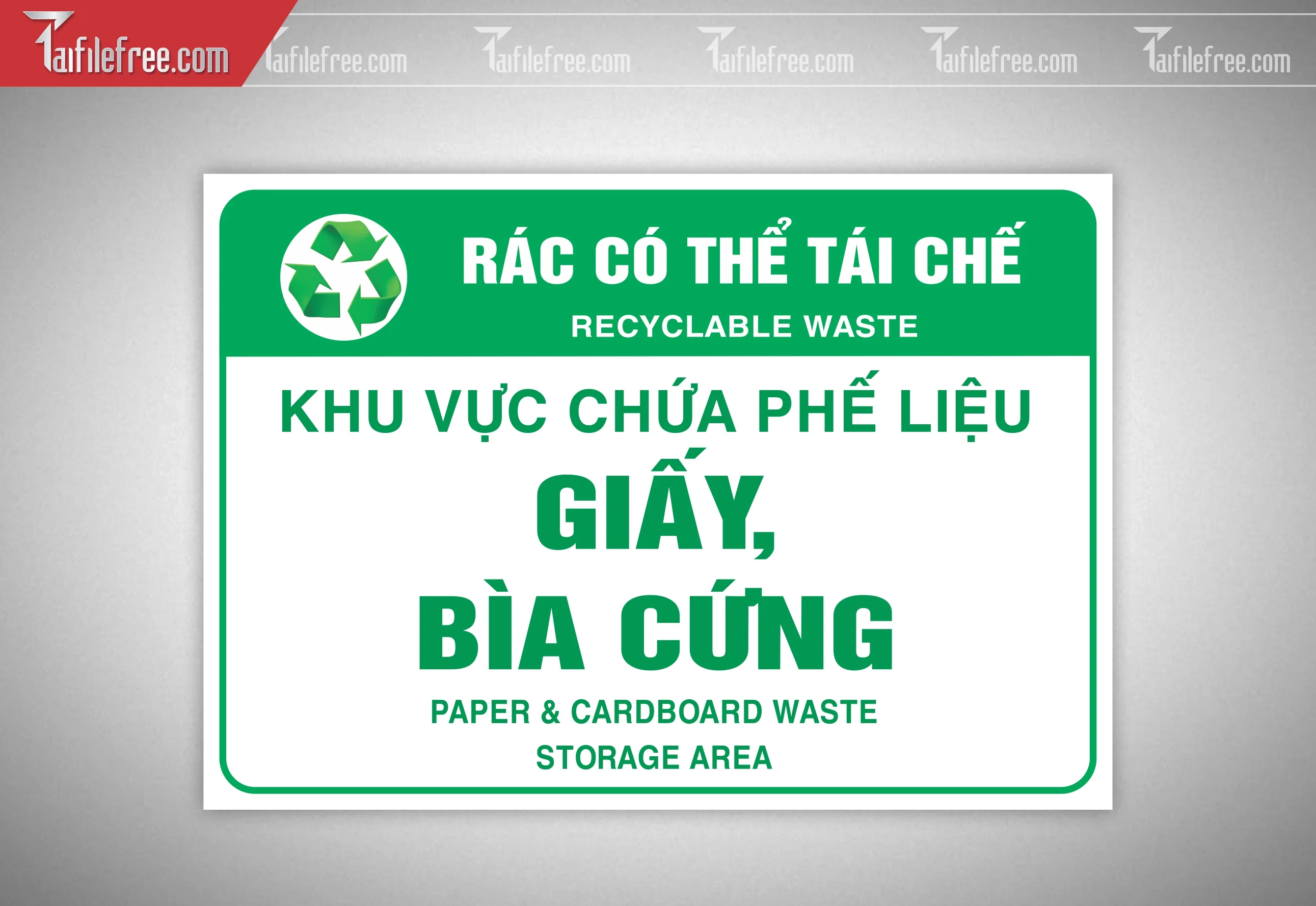 Mẫu Biển Báo Công Ty, Rác Có Thể Tái Chế BB40