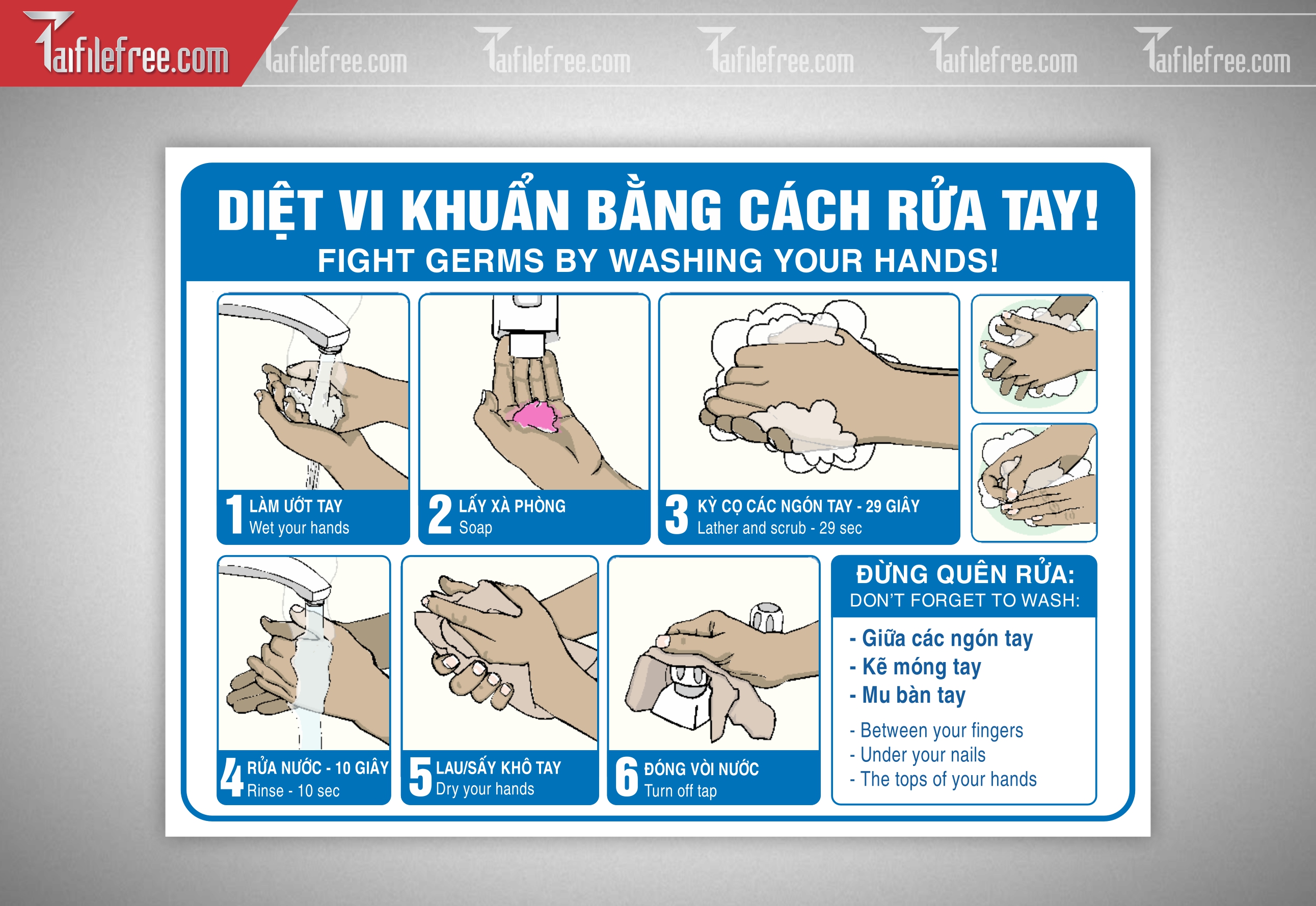 Mẫu Biển Báo Công Ty, Cách Rửa Tay BB44