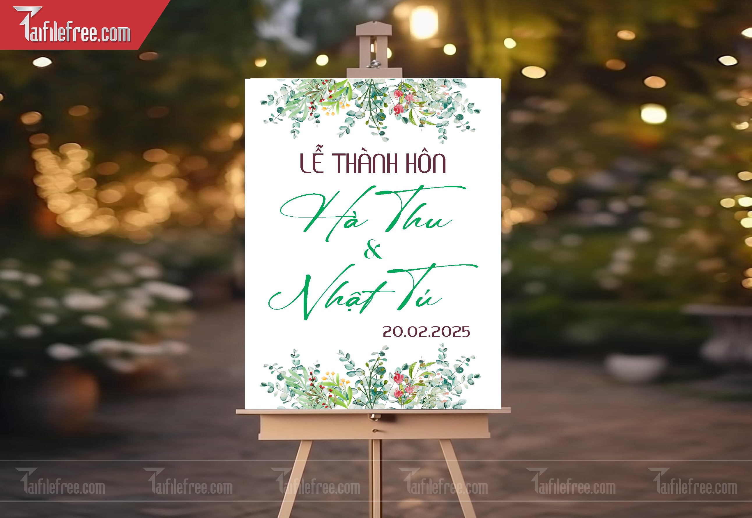 File Thiết Kế Bảng Welcome Tiệc Cưới BC18