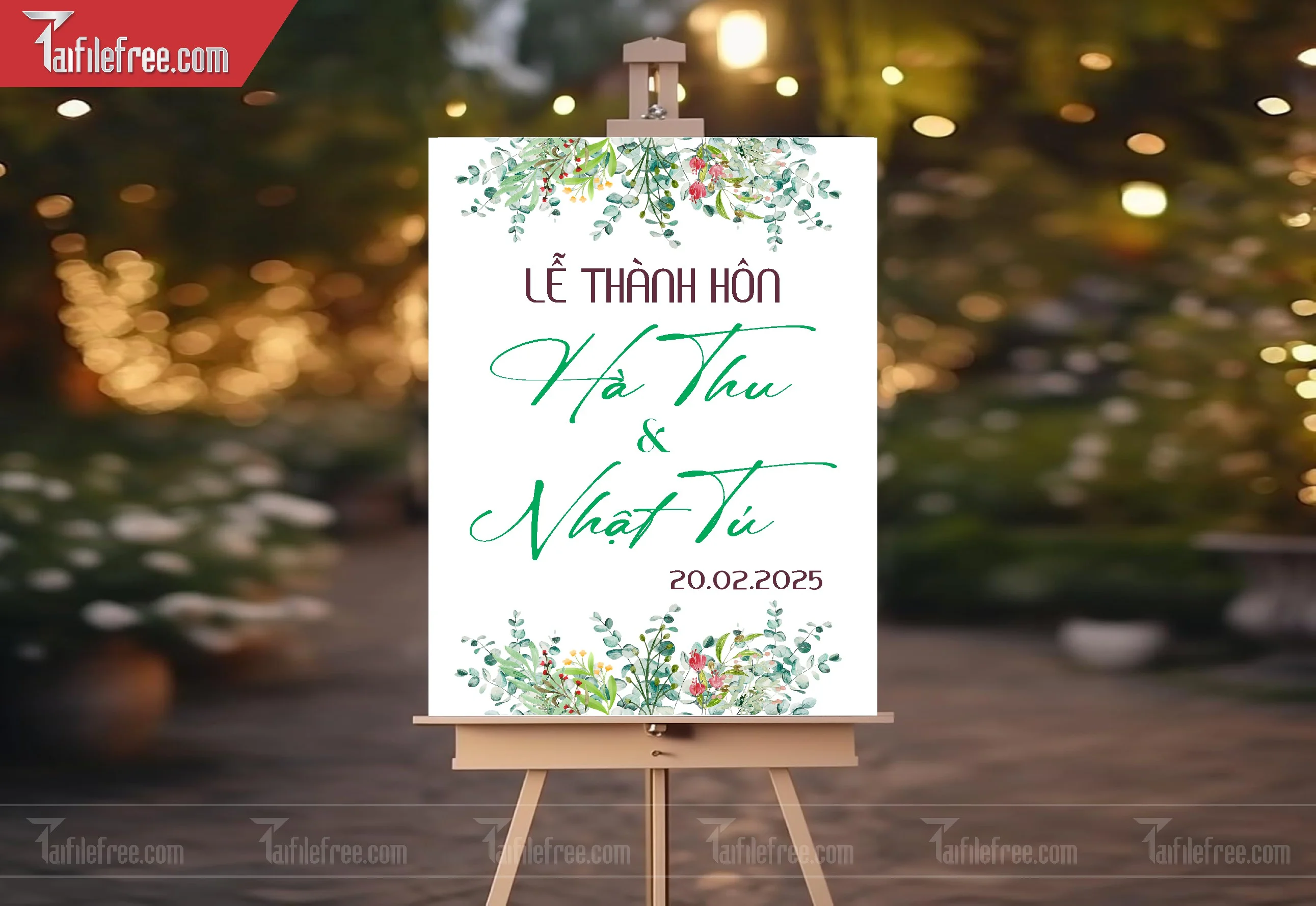 File Thiết Kế Bảng Welcome Tiệc Cưới BC18