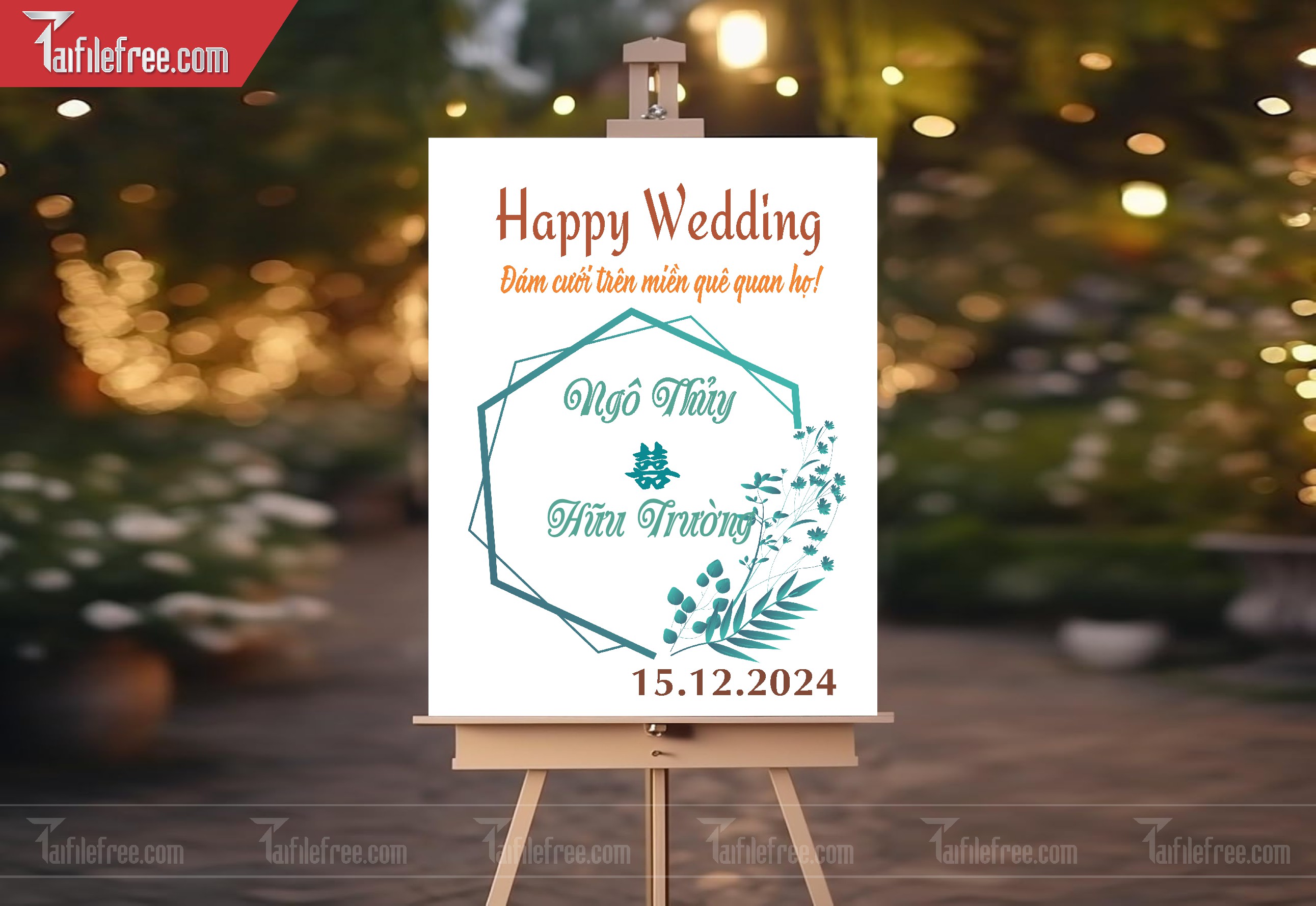 File Thiết Kế Bảng Welcome Tiệc Cưới BC19