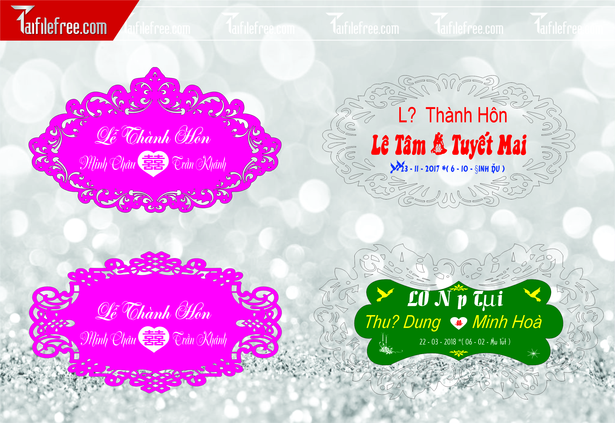 File Thiết Kế Bảng Tên Tiệc Cưới BC42