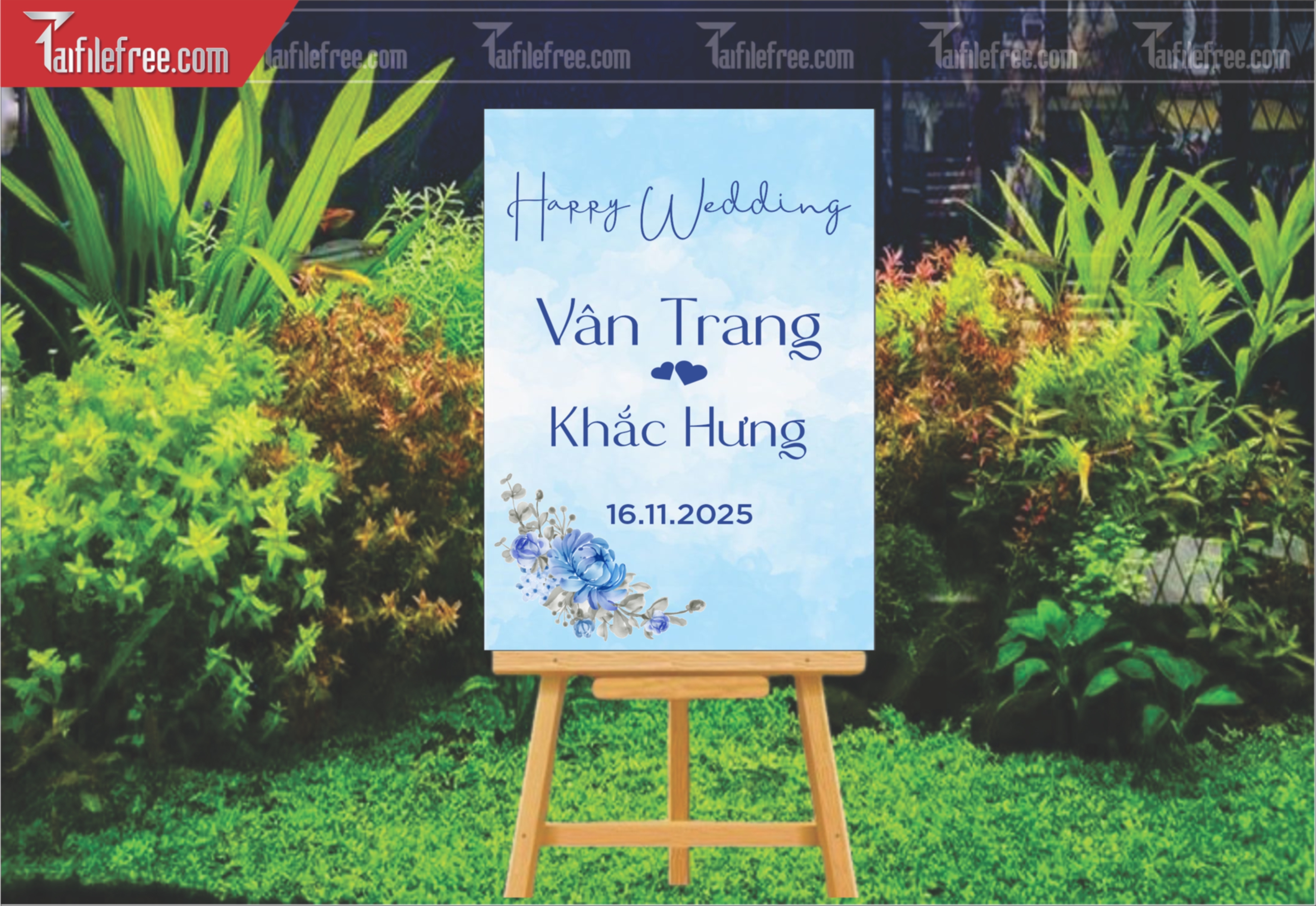 File Thiết Kế Bảng Welcome Tiệc Cưới BC49