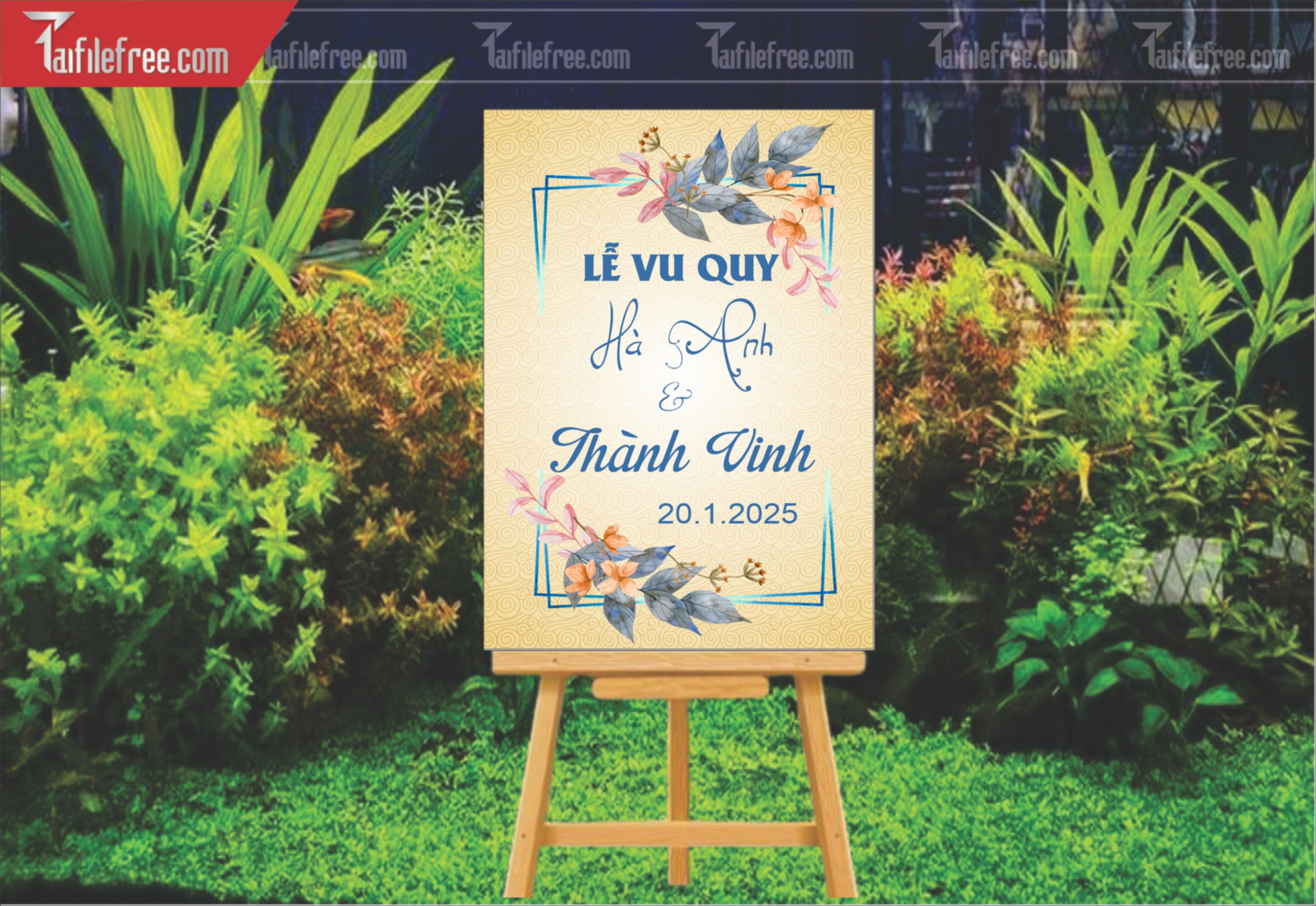 File Thiết Kế Bảng Welcome Tiệc Cưới BC53