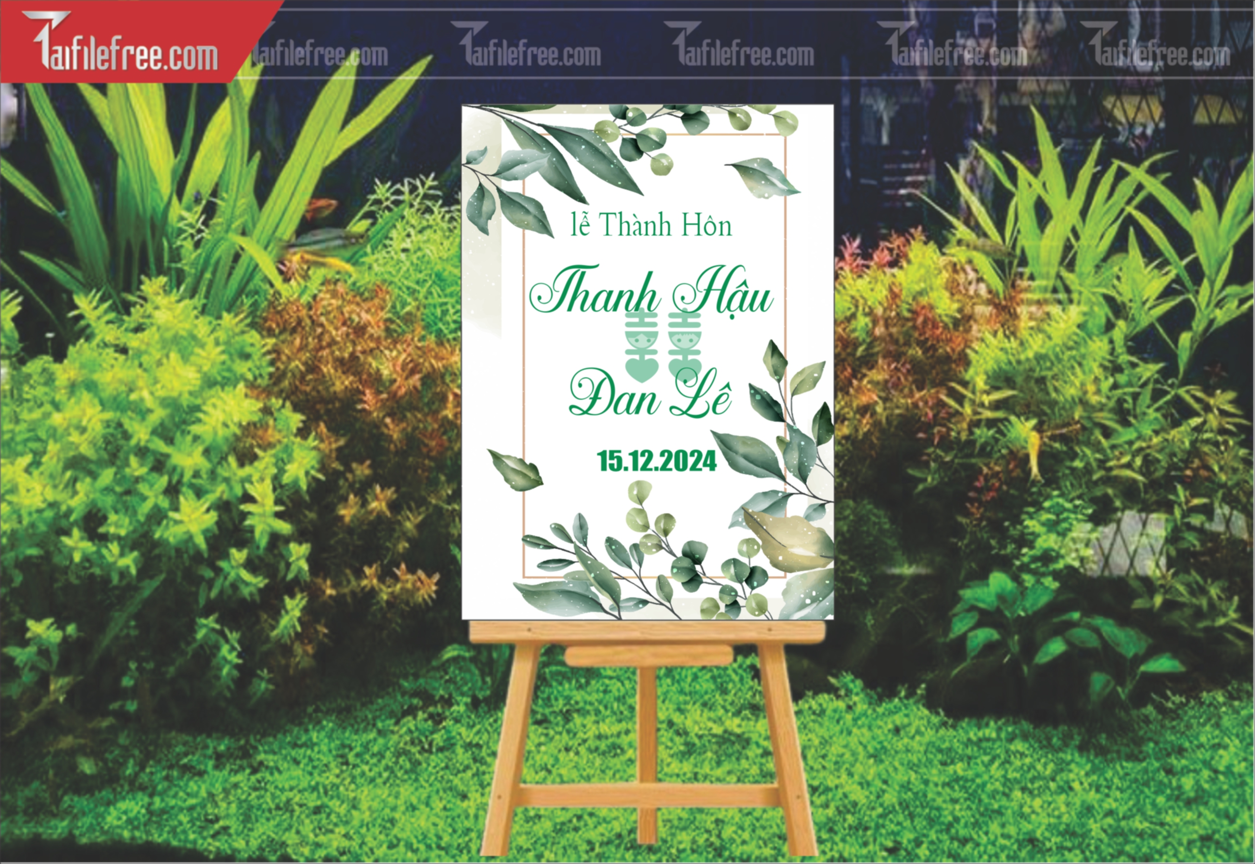 File Thiết Kế Bảng Welcome Tiệc Cưới BC54