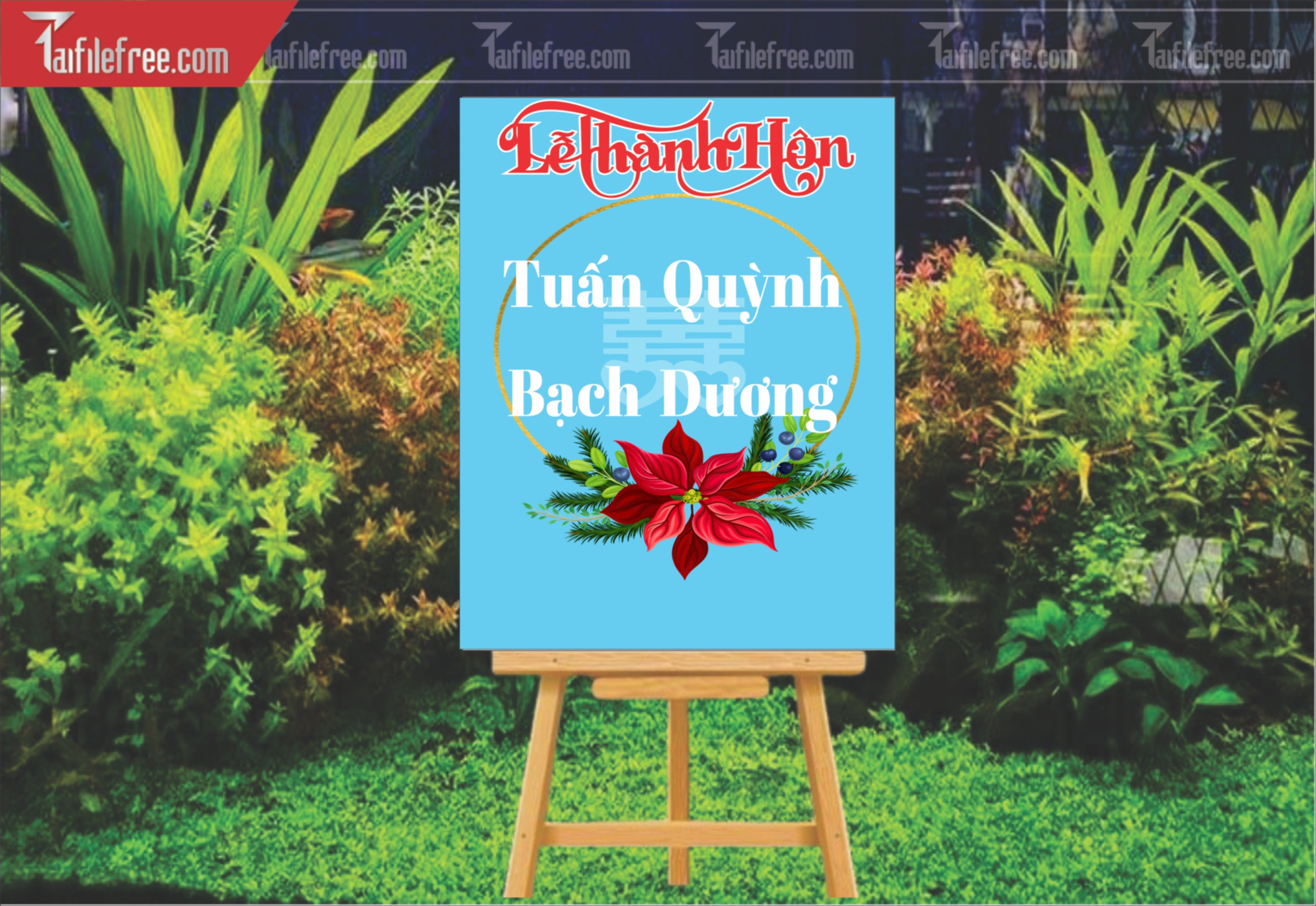 File Thiết Kế Bảng Welcome Tiệc Cưới BC68
