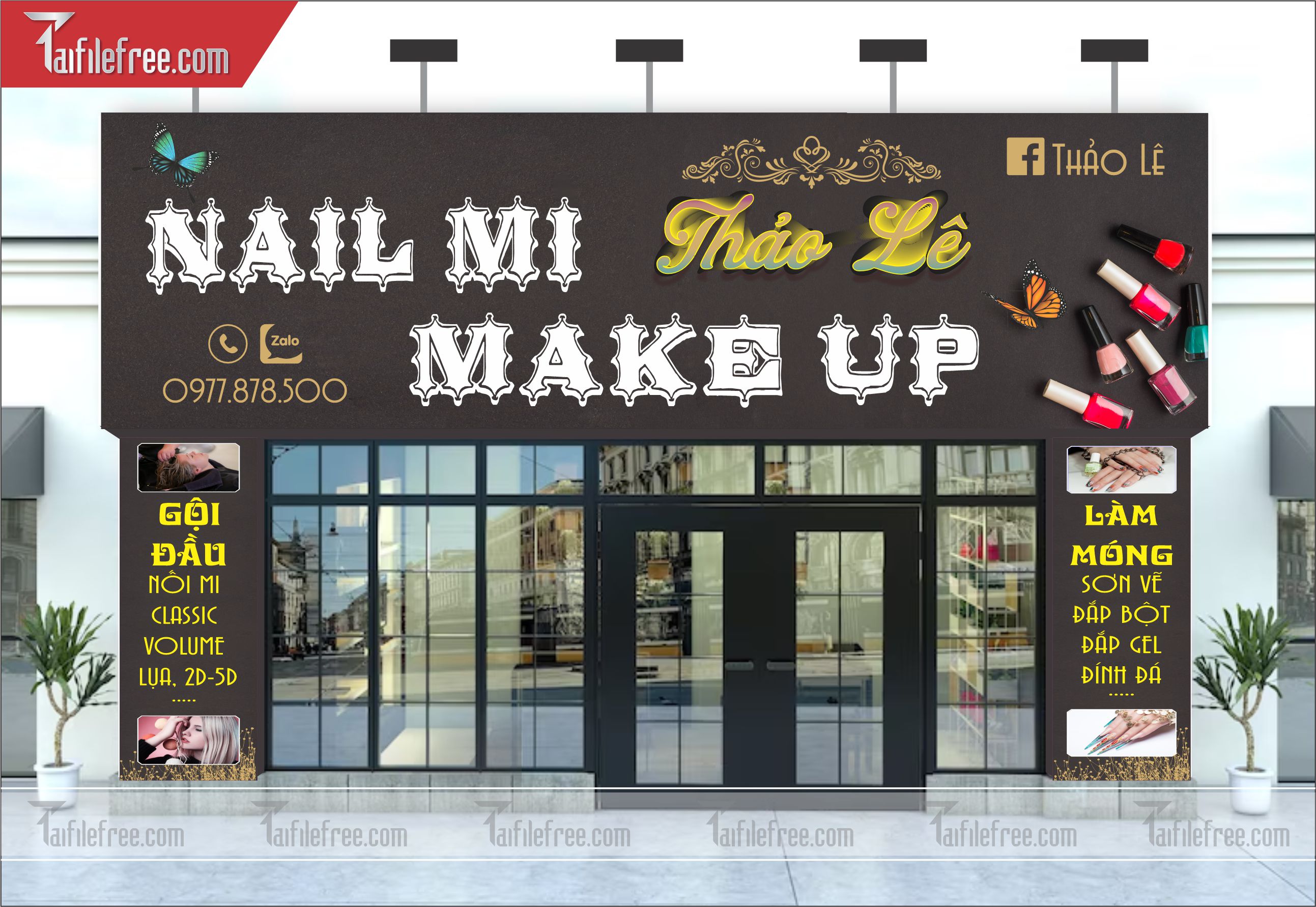 Biển bảng quảng cáo nail, make up_BH02