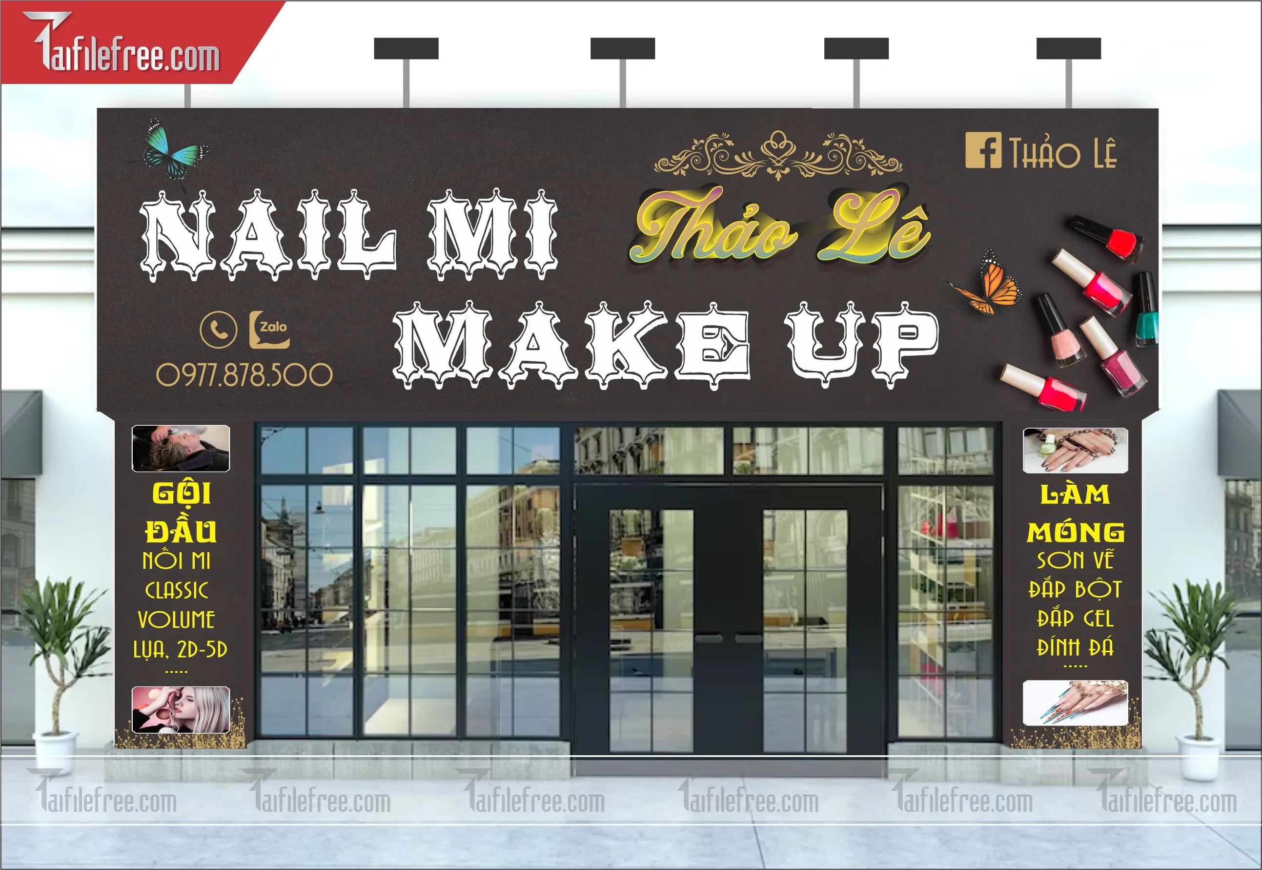 Biển bảng quảng cáo nail, make up_BH02