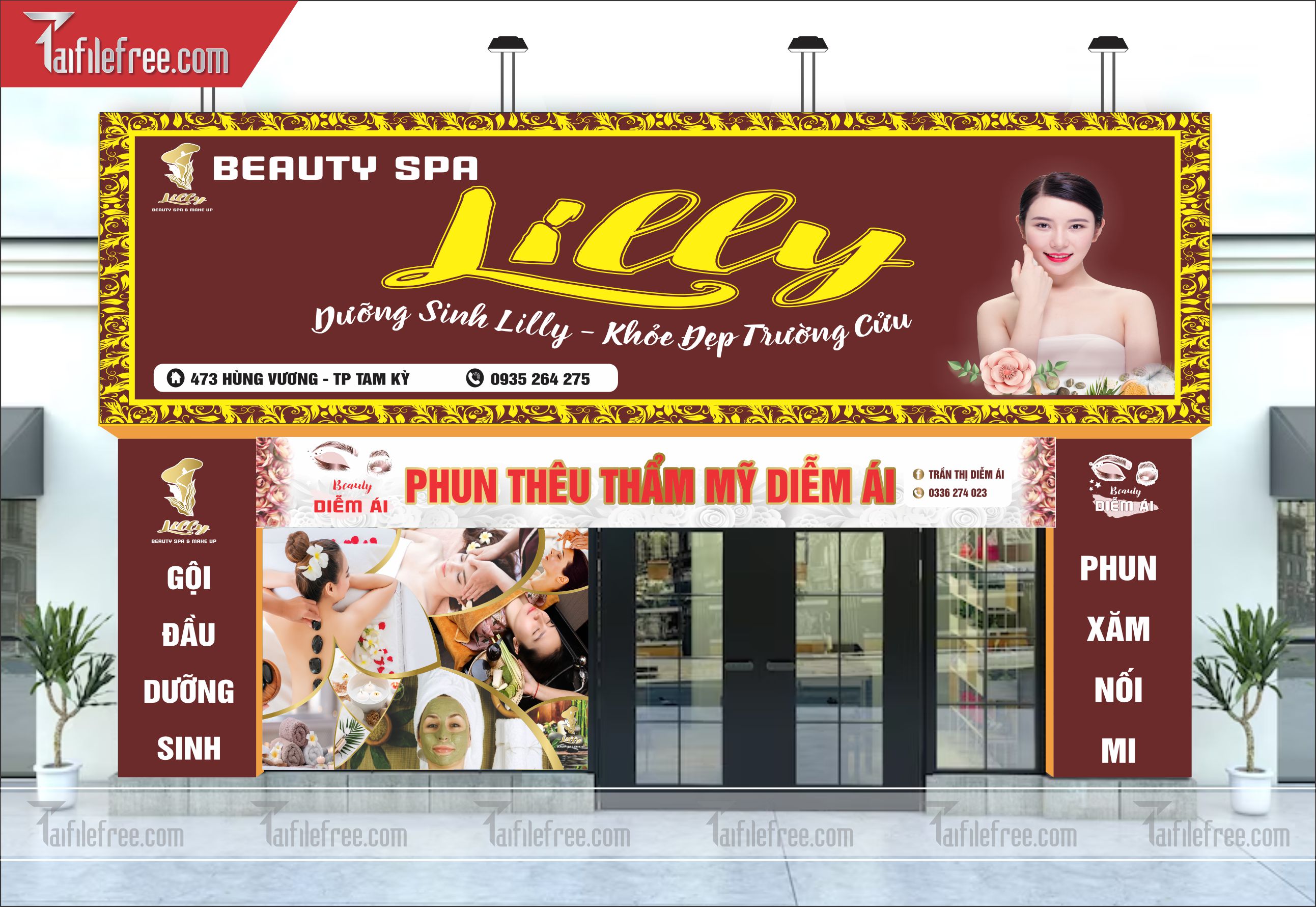 Biển bảng quảng cáo spa Lilly_BH05