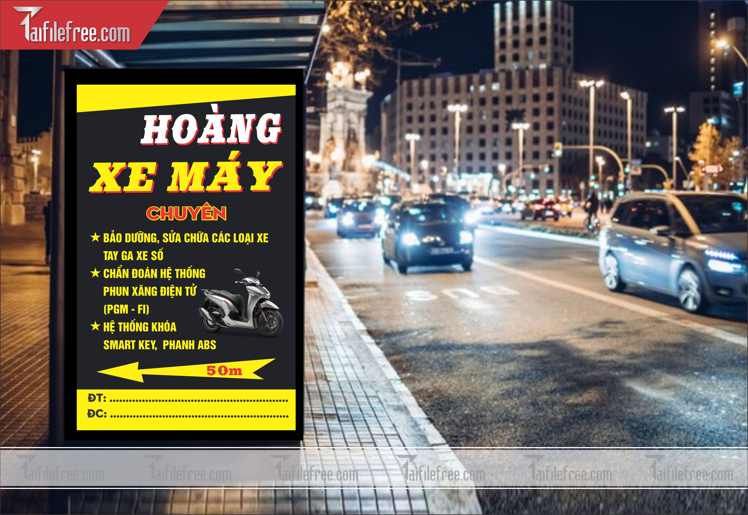 Biển Hiệu, Bảng Vẫy Tiệm Xe Máy _BH117