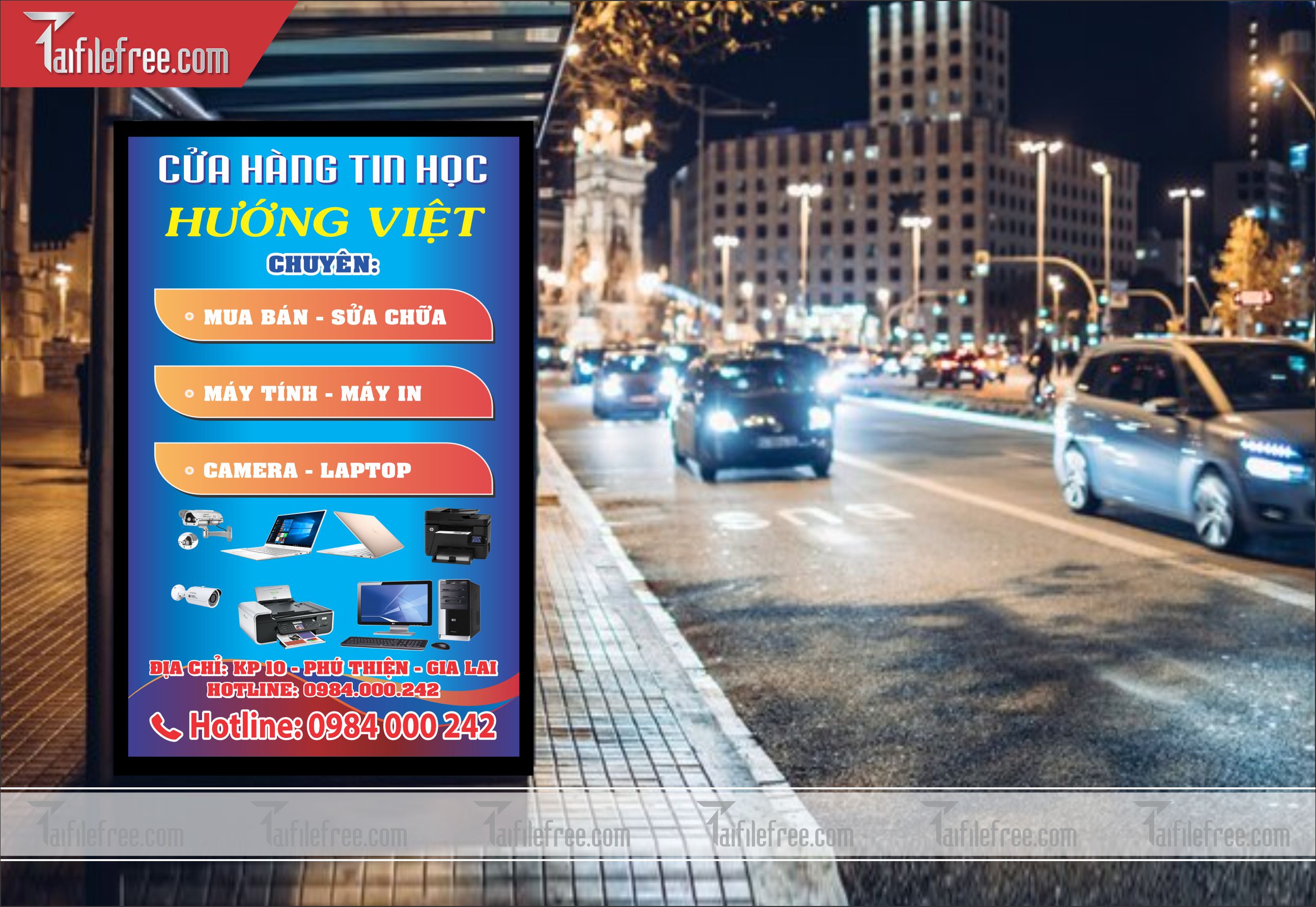 Biển Hiệu, Bảng Vẫy Tin Học Hương Việt _BH125