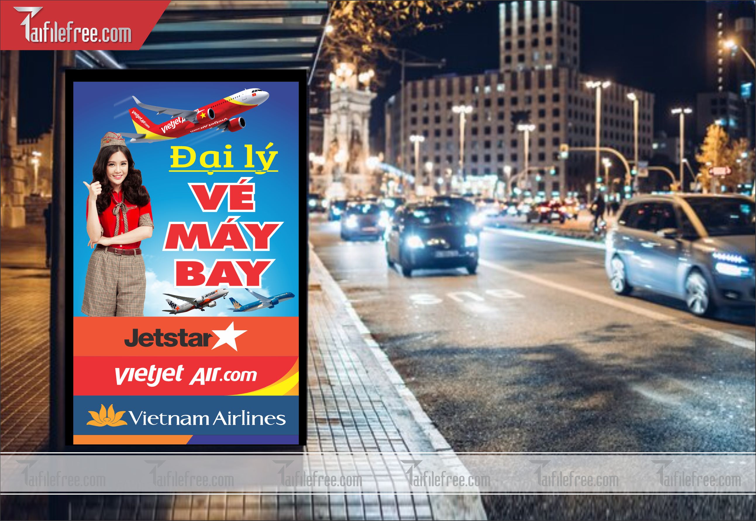 Biển Hiệu, Bảng Vẫy Đại Lý Vé Máy Bay _BH129