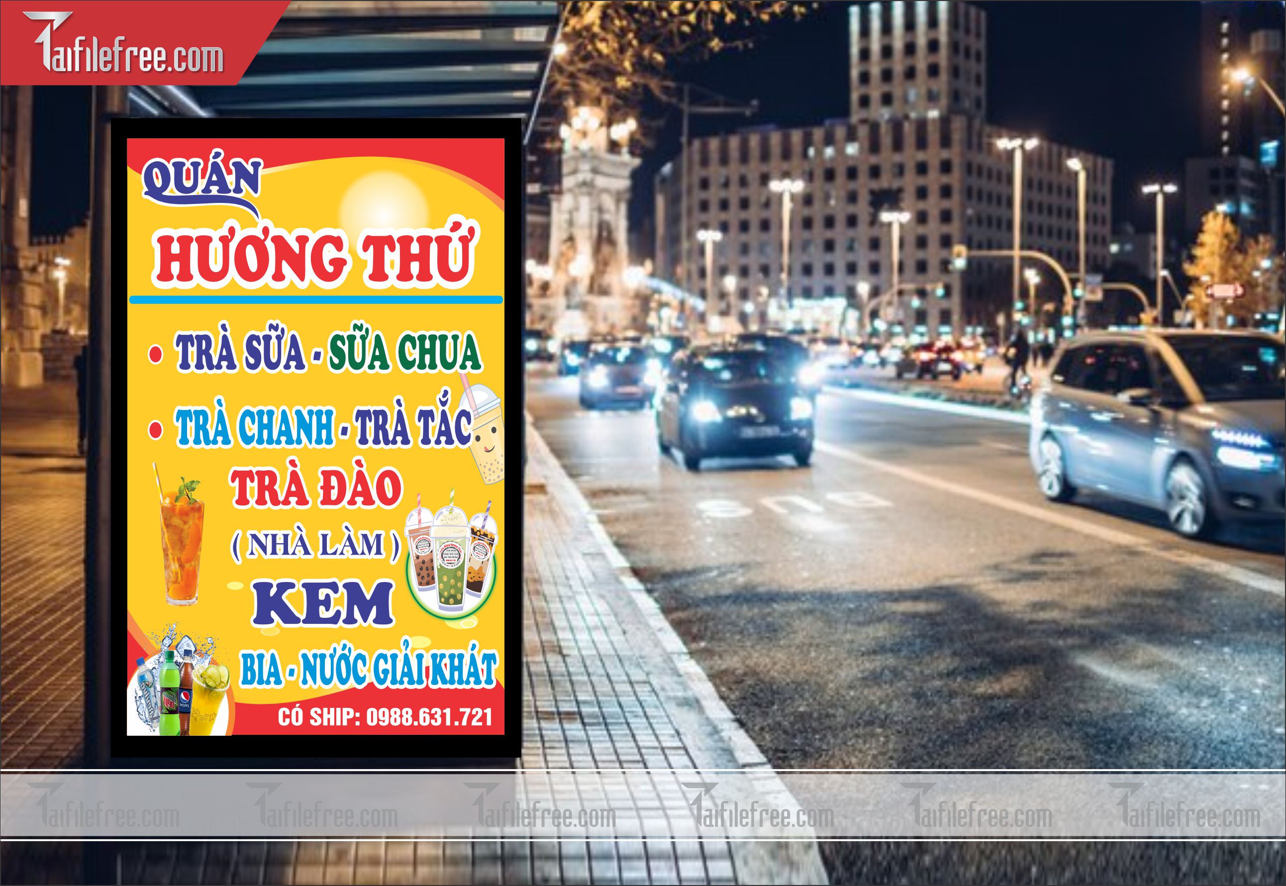 Biển Hiệu, Bảng Vẫy Tiệm Trà Sữa_BH132