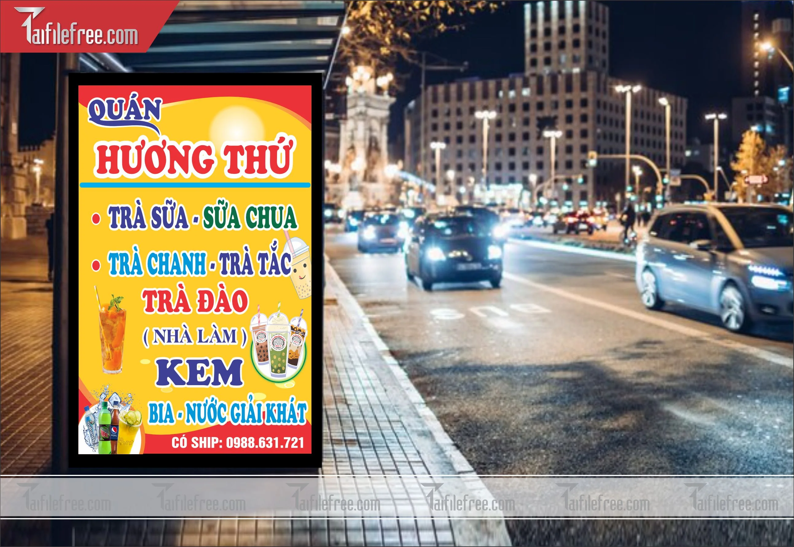 Biển Hiệu, Bảng Vẫy Tiệm Trà Sữa_BH132