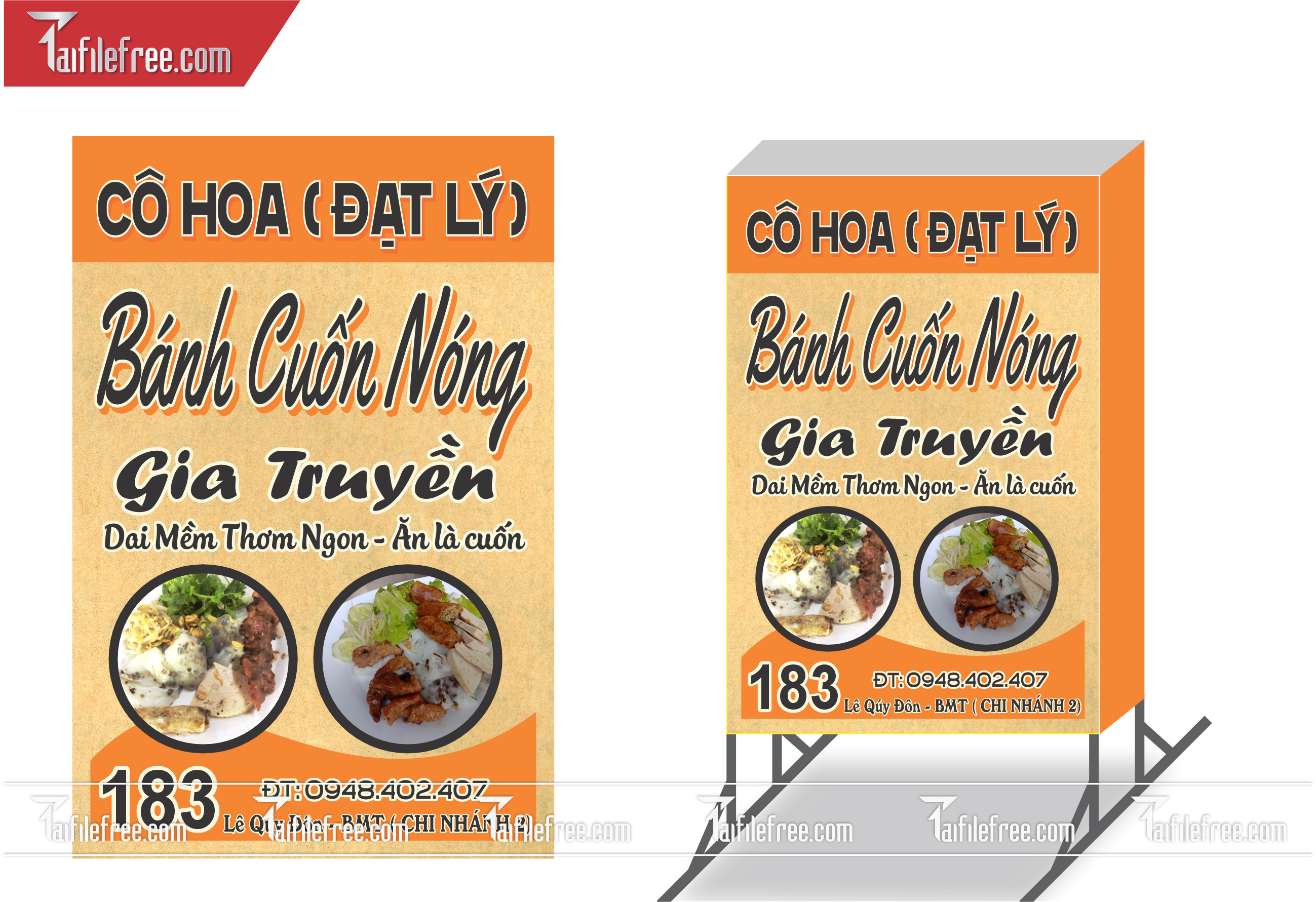 Biển Hiệu, Bảng Vẫy Hộp Đèn Quán Bánh Cuốn _BH154