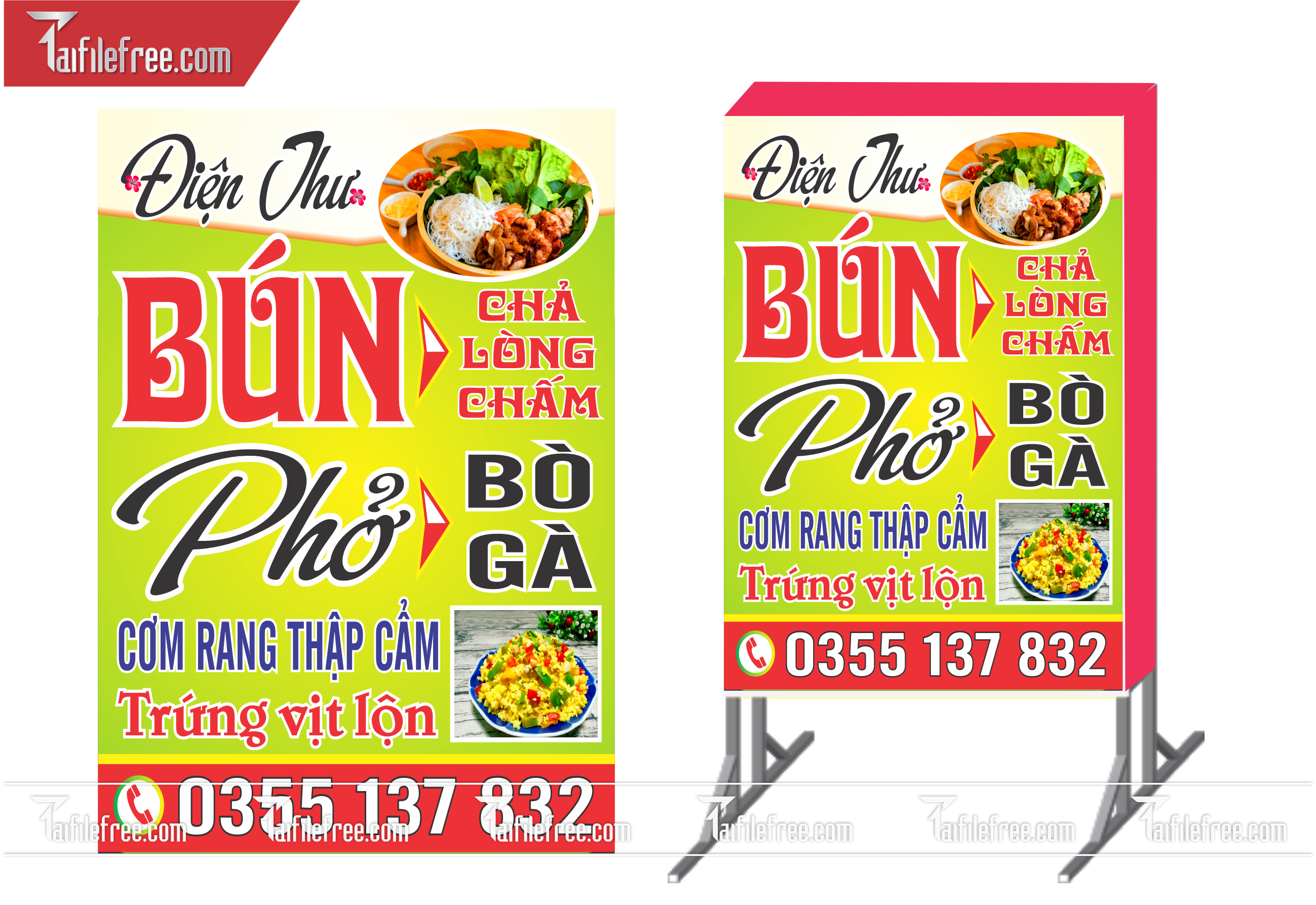 Biển Hiệu, Bảng Vẫy Hộp Đèn Quán Bún Phở _BH157