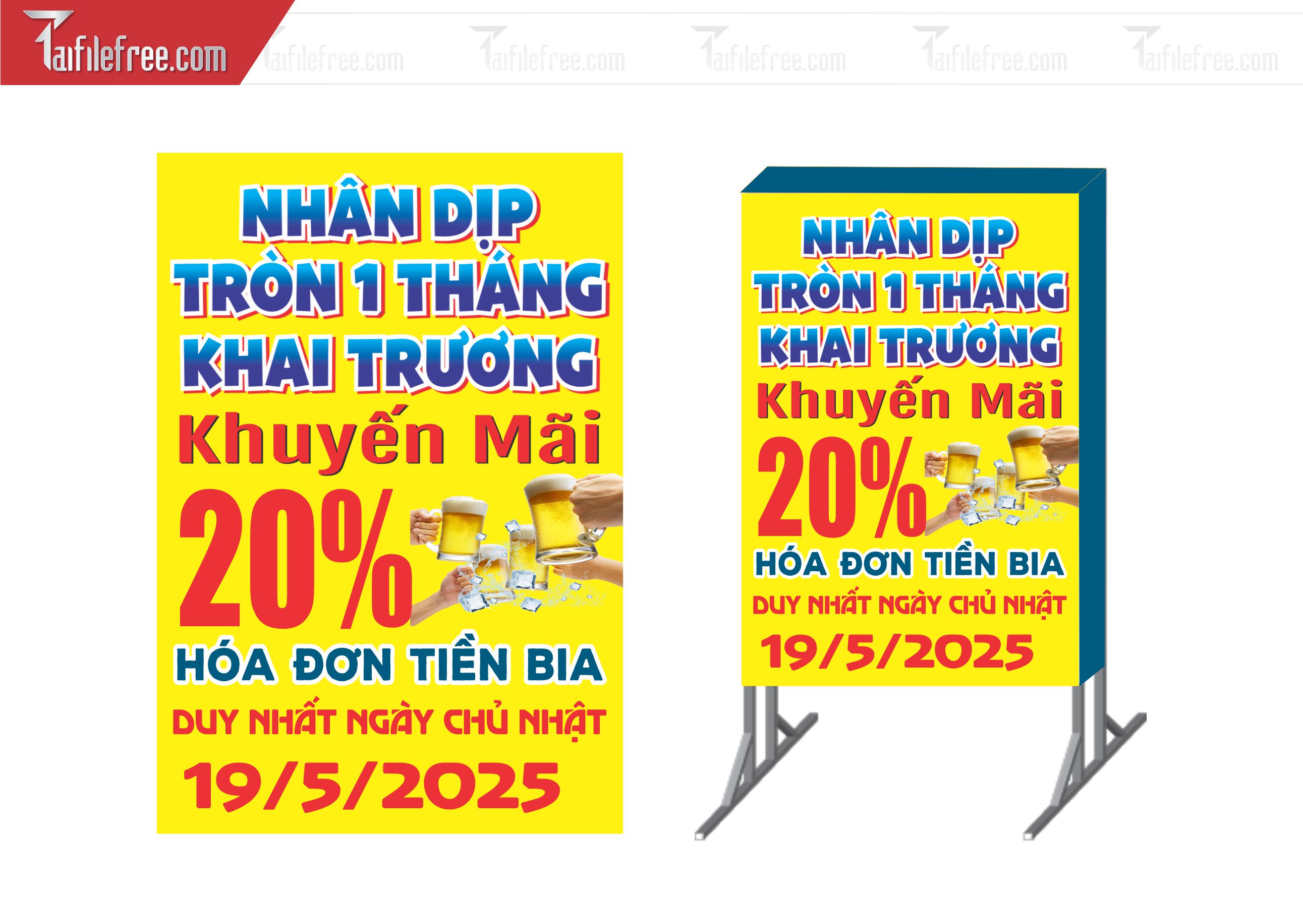 Biển Hiệu, Bảng Vẫy Hộp Đèn Quán Bia_BH172