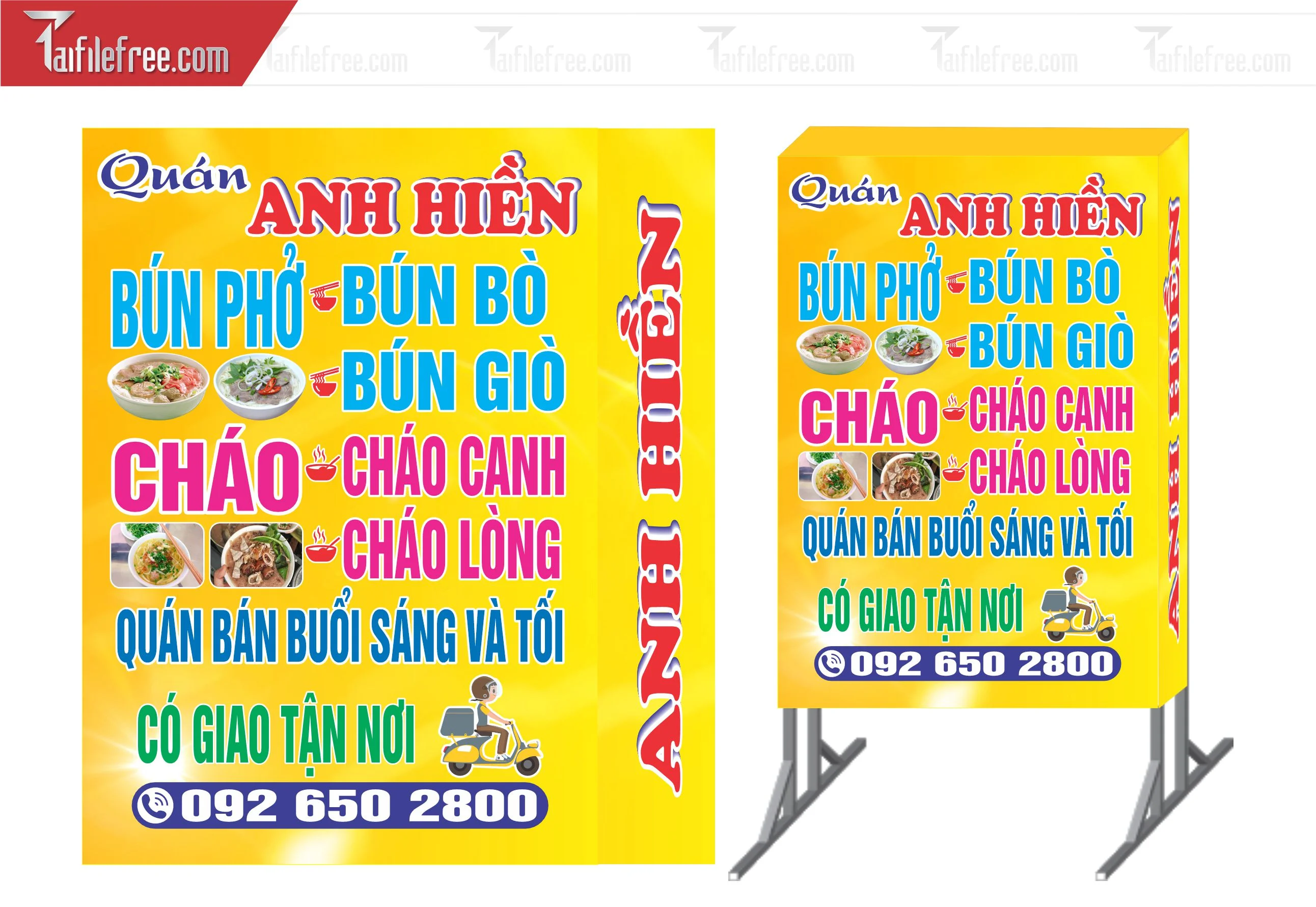 Biển Hiệu, Bảng Vẫy Hộp Đèn Quán Bún Phở_BH173