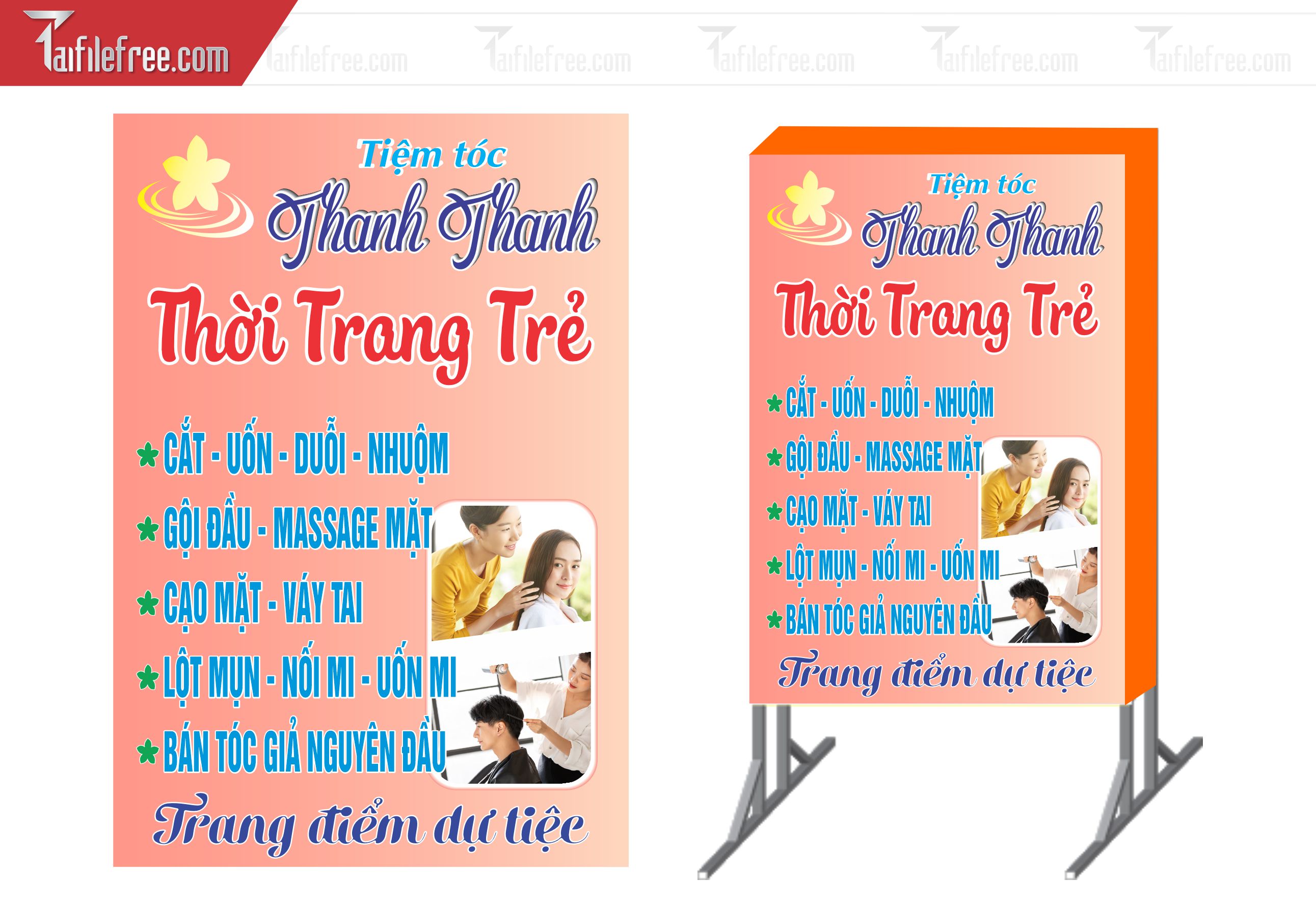 Biển Hiệu, Bảng Vẫy Hộp Đèn Tiệm Tóc_BH184