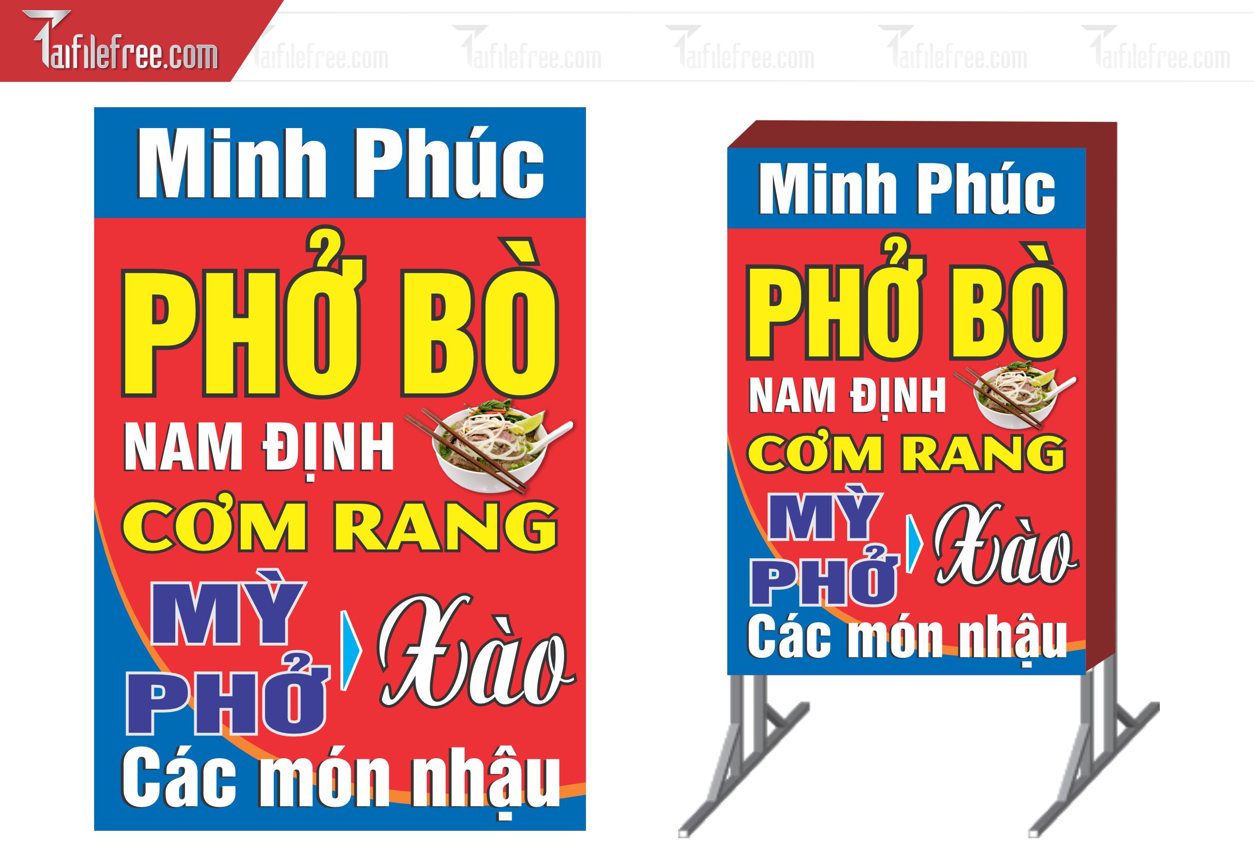 Biển Hiệu, Bảng Vẫy Hộp Đèn Quán Phở Bò_BH192
