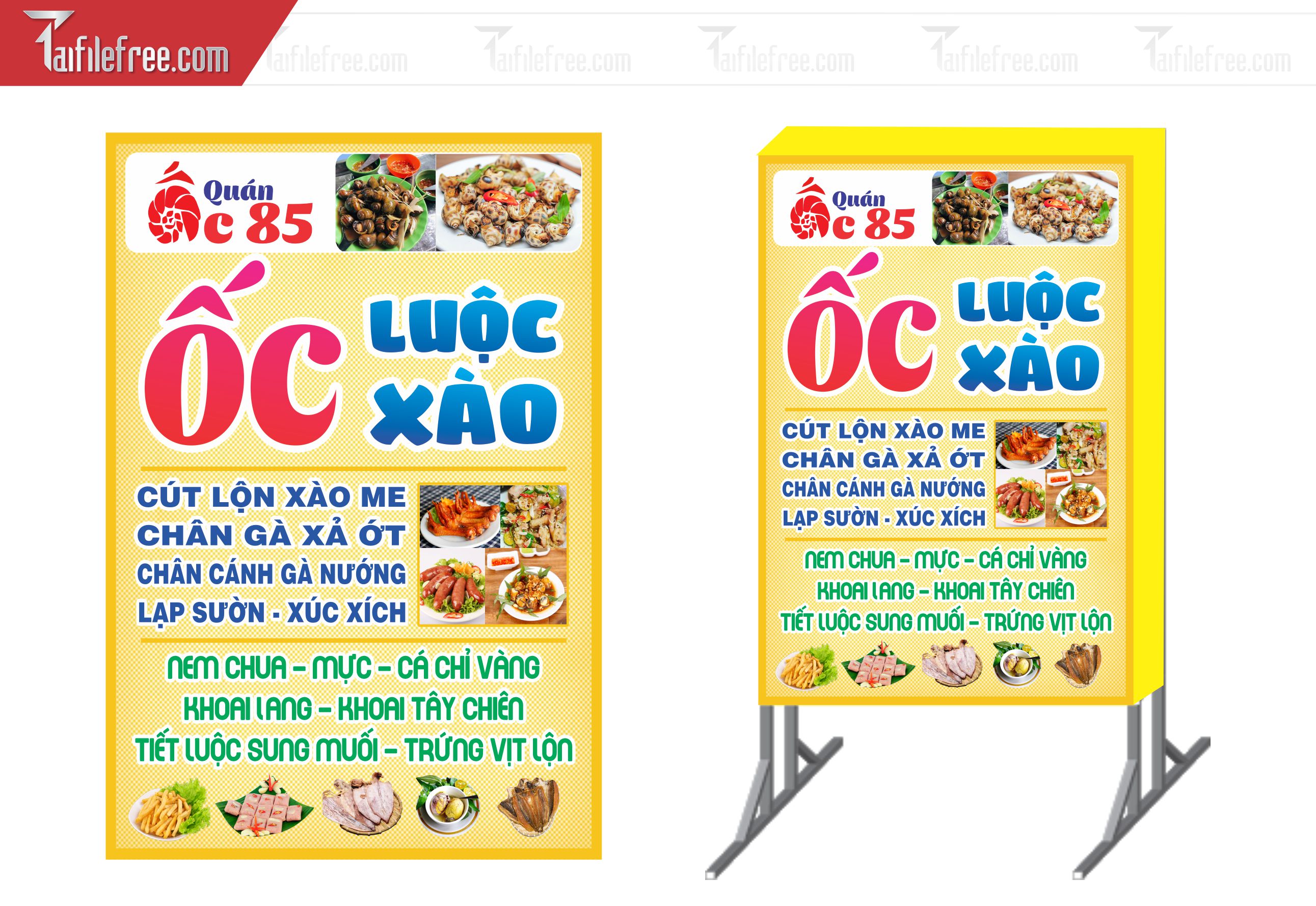 Biển Hiệu, Bảng Vẫy Hộp Đèn Quán Nhậu Ốc_BH194