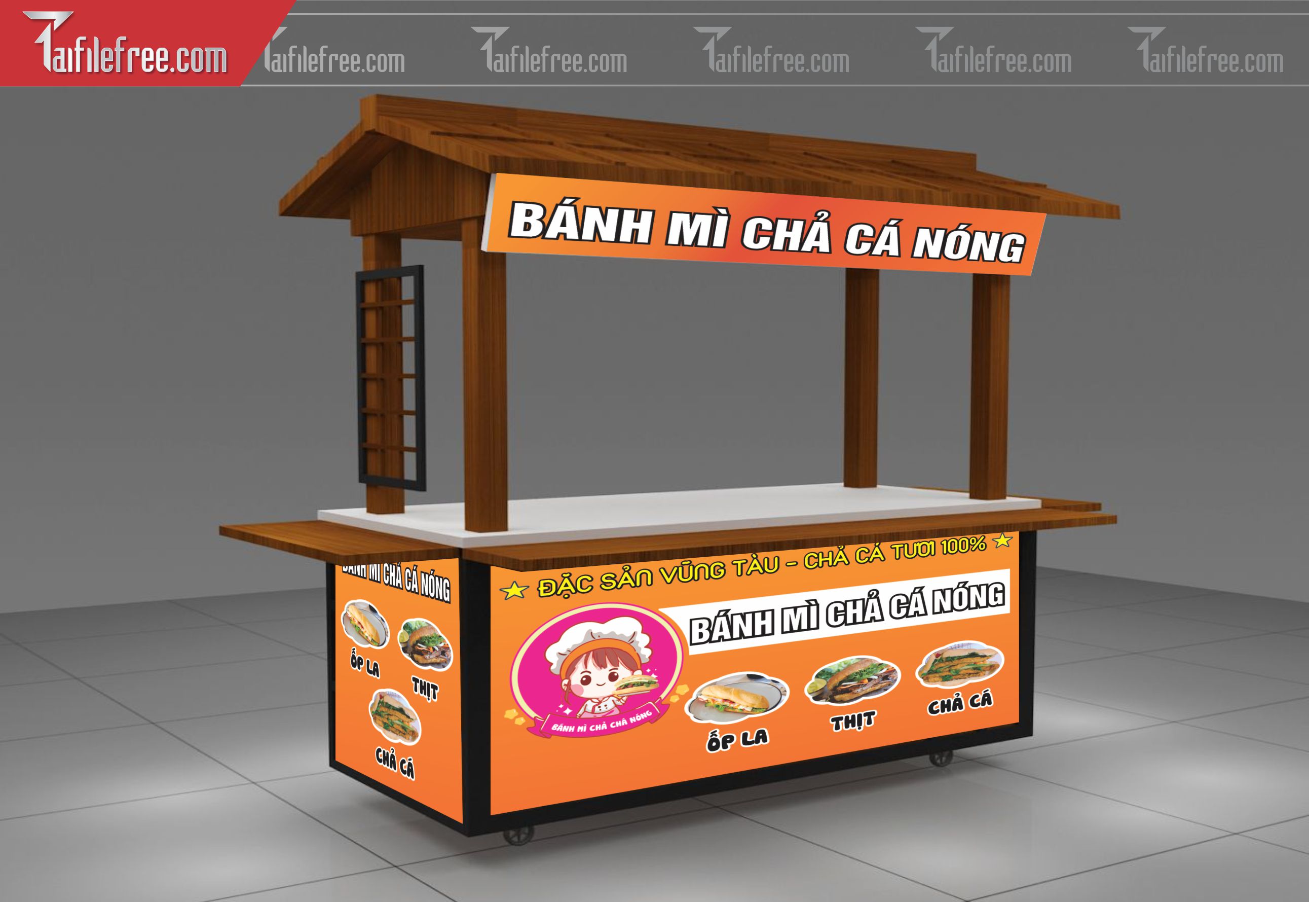 Mẫu Dcan Dán Xe Bán Hàng, Xe Bánh Mì Đẹp_BH202
