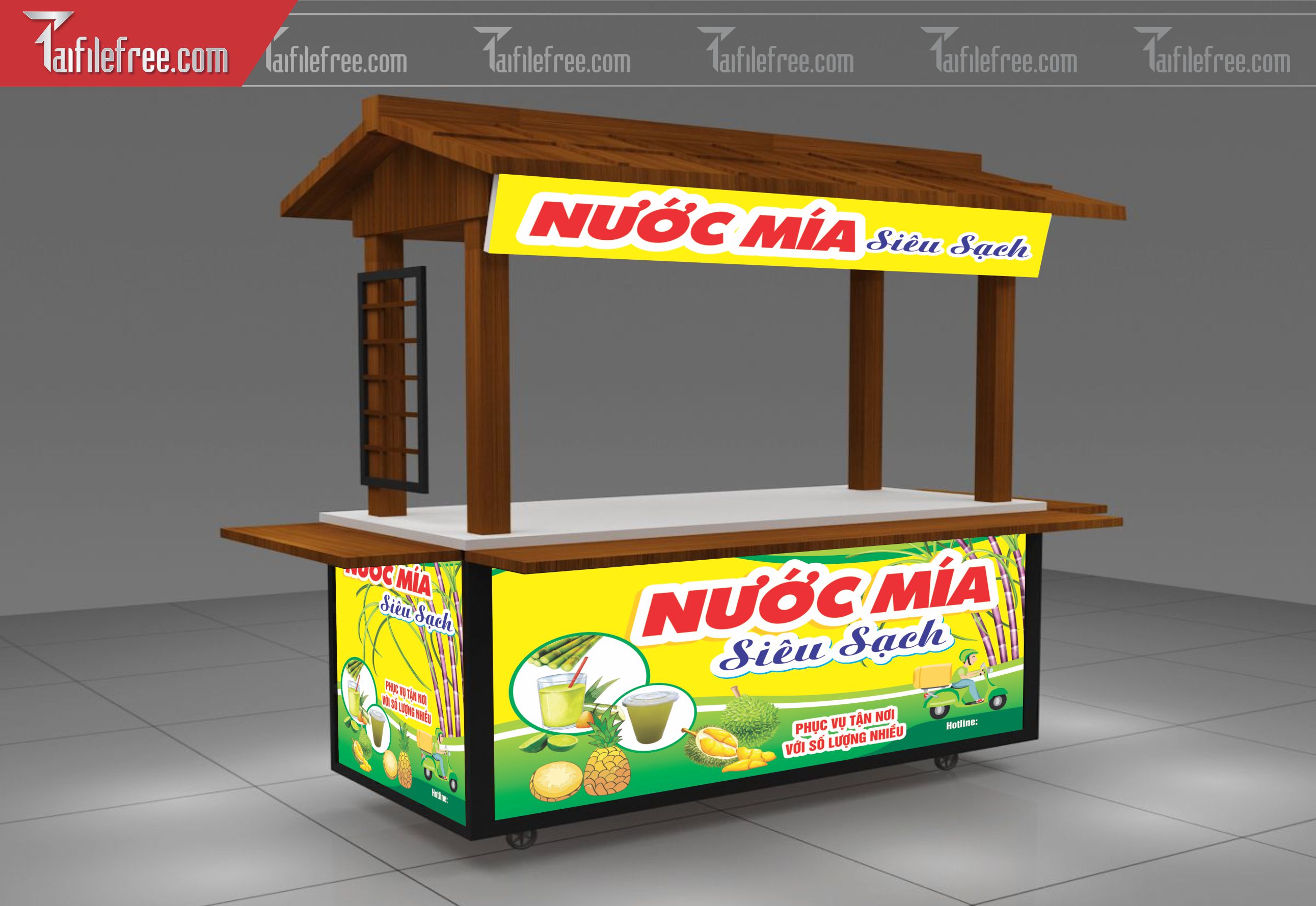 Mẫu Dcan Dán Xe Bán Hàng, Xe Nước Mía Đẹp_BH204