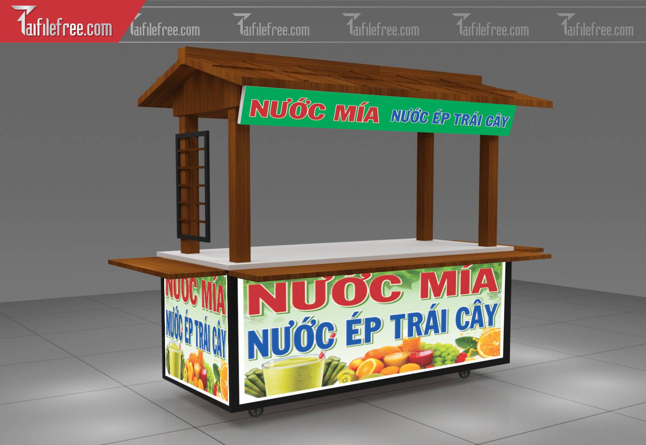 Mẫu Dcan Dán Xe Bán Hàng, Xe Nước Mía Đẹp_BH205