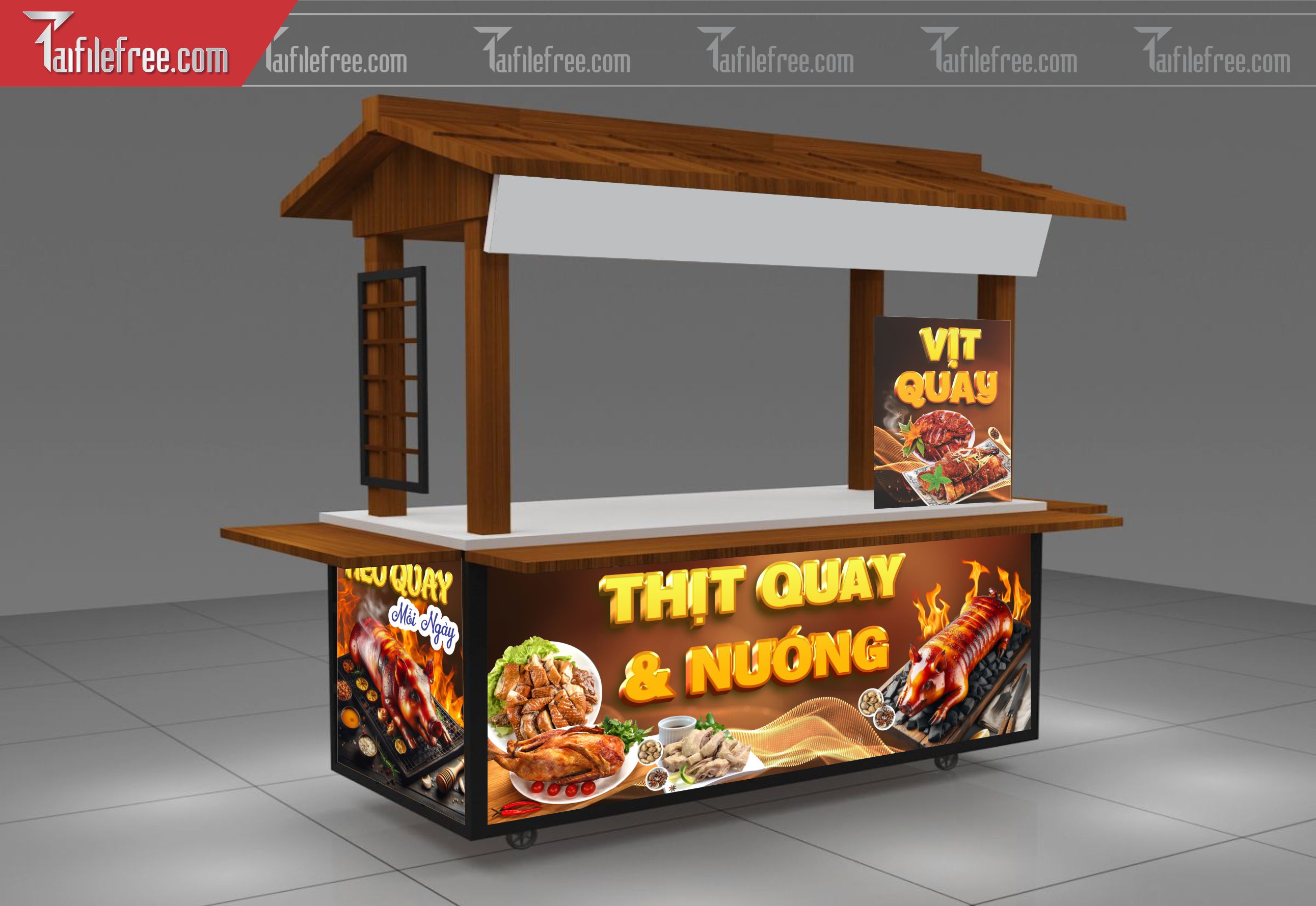 Mẫu Dcan Dán Xe Bán Hàng, Xe Thịt Quay & Nướng_BH209