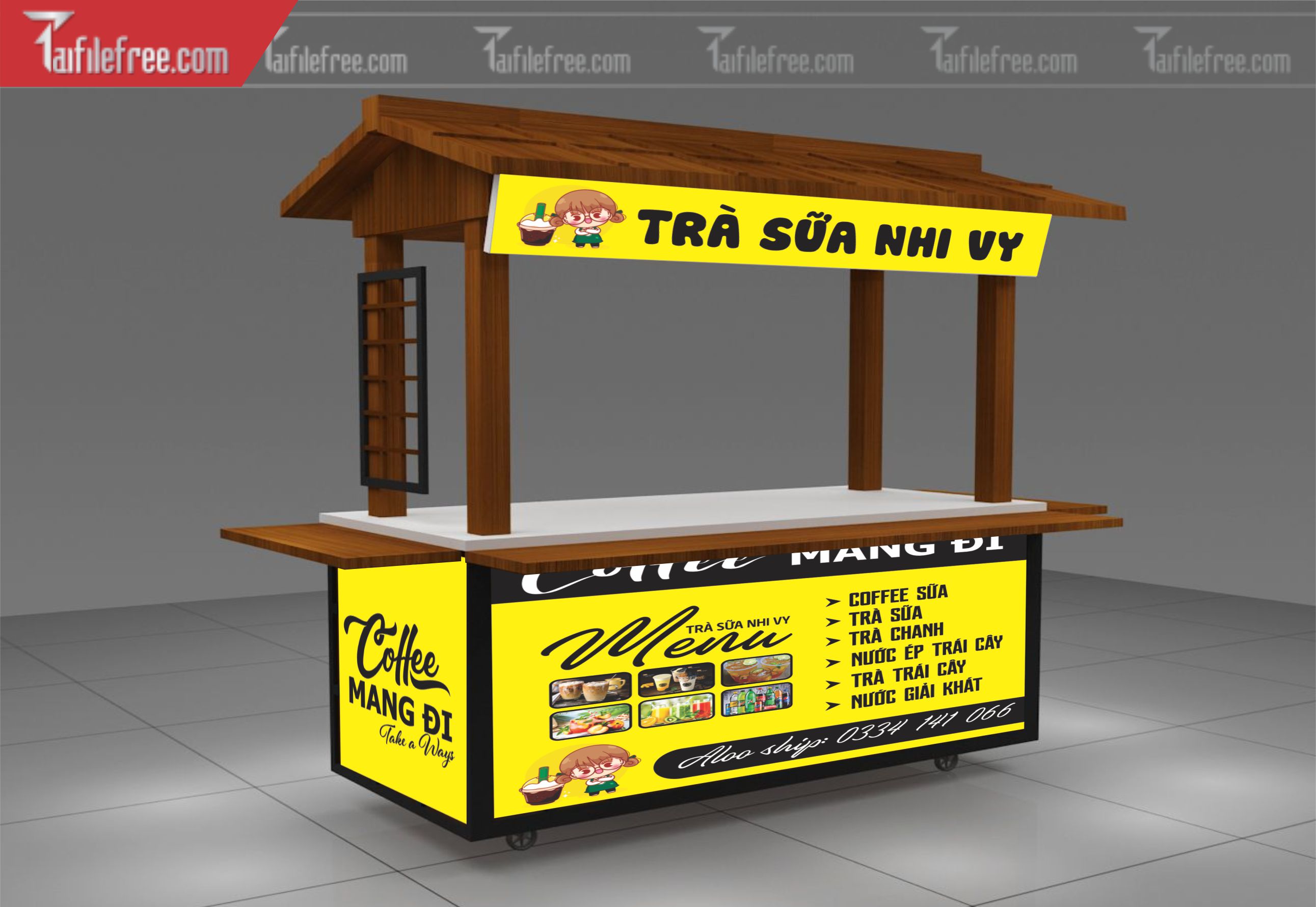 Mẫu Dcan Dán Xe Bán Hàng, Xe Trà Sữa_BH212