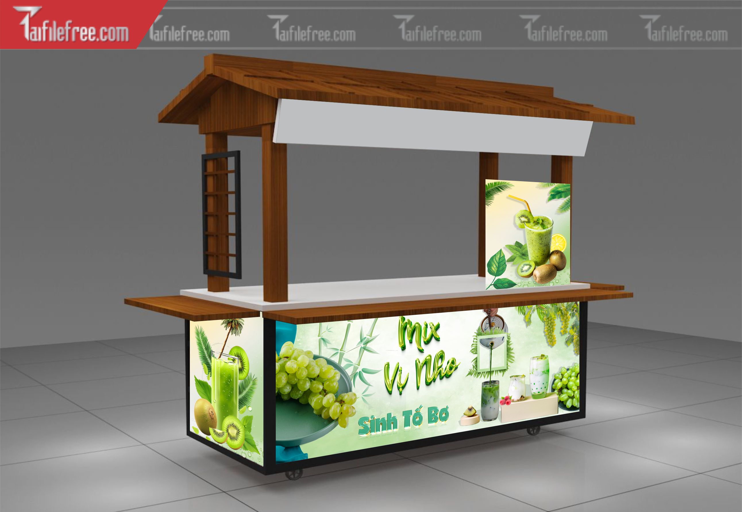 Mẫu Dcan Dán Xe Bán Hàng, Xe Giải Khát, Trà Sữa_BH218