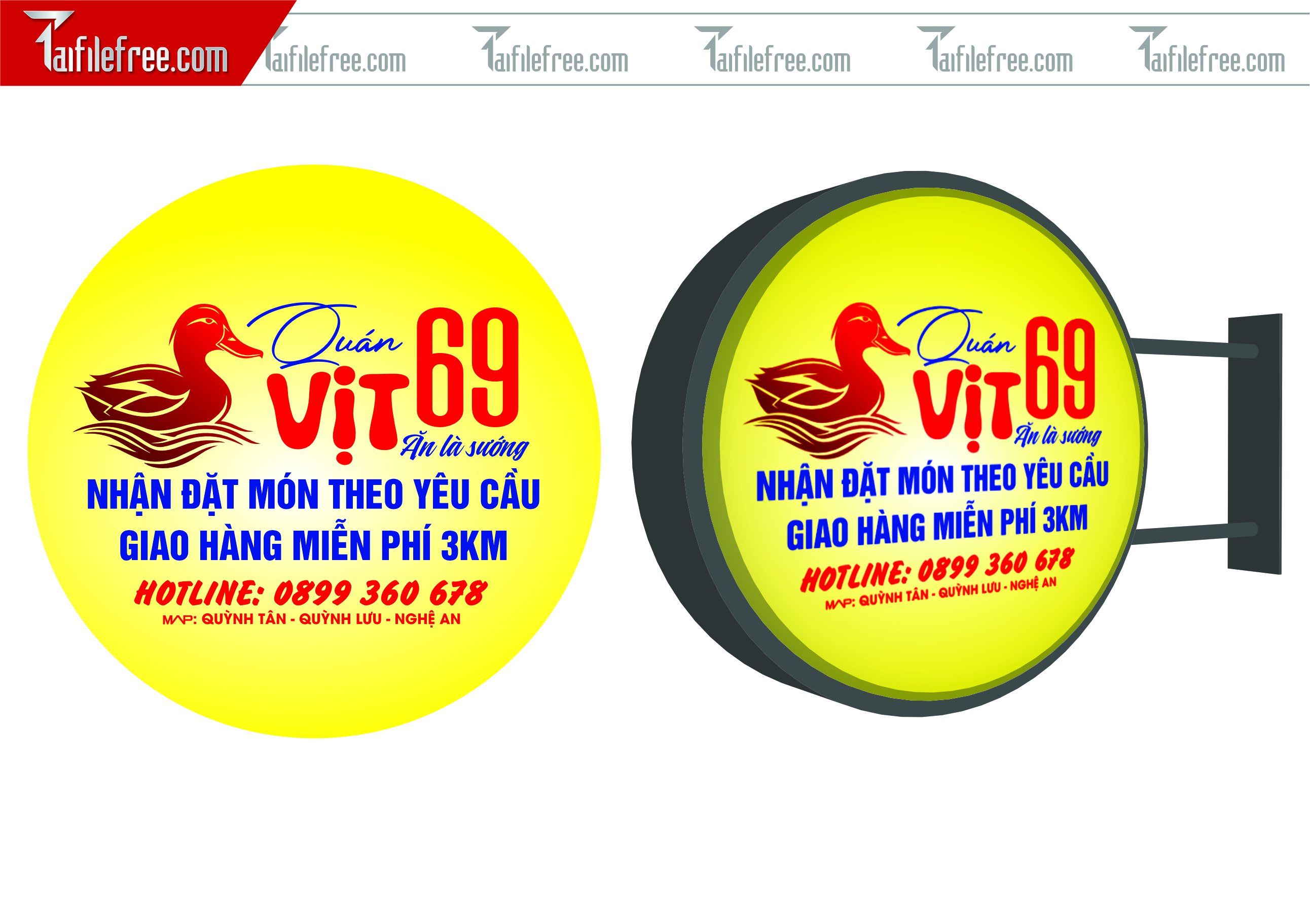 Bảng Hộp Đèn Quán Vịt 69_BH227