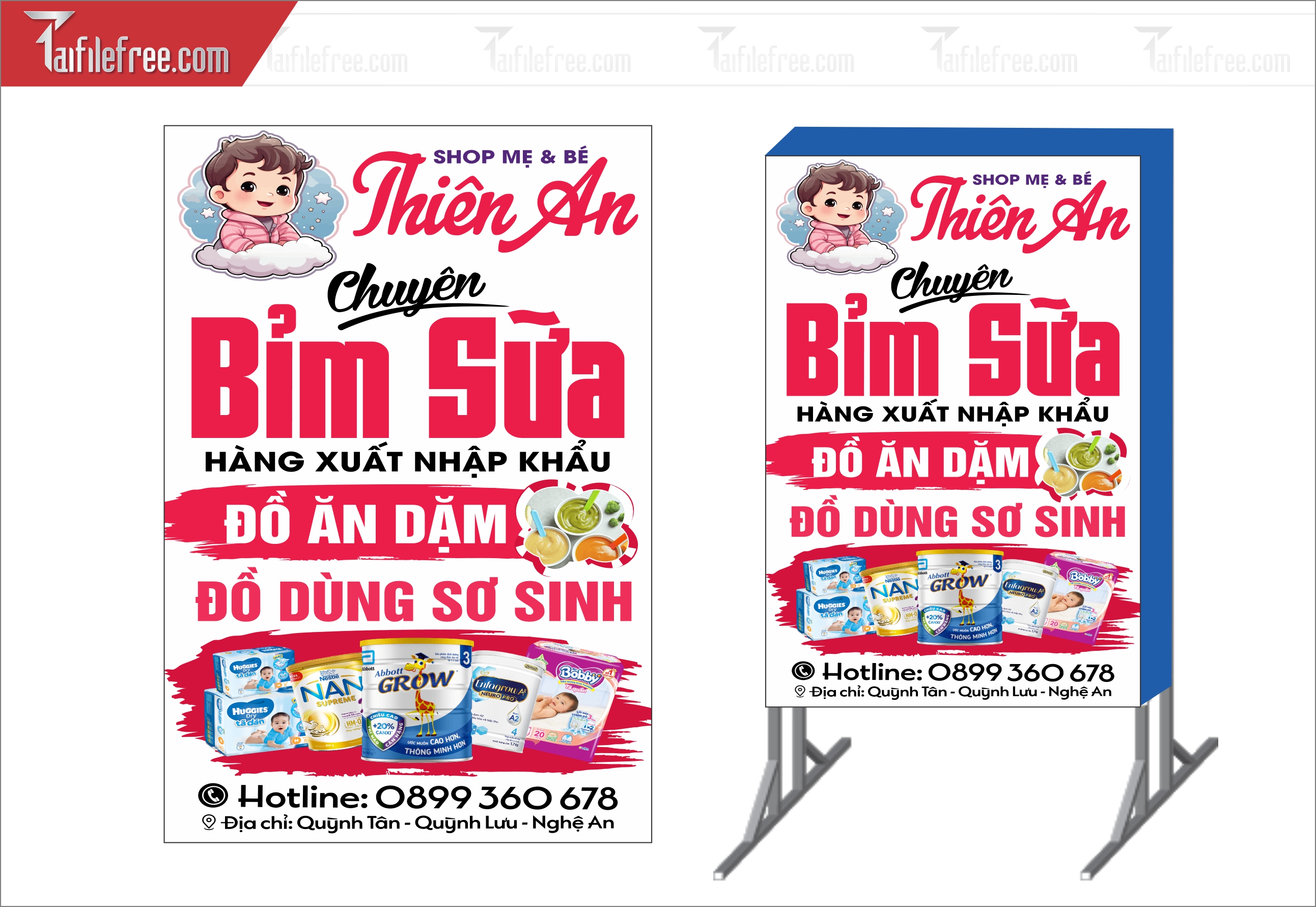 Biển Hiệu, Bảng Vẫy Hộp Đèn Bỉm Sữa_BH228