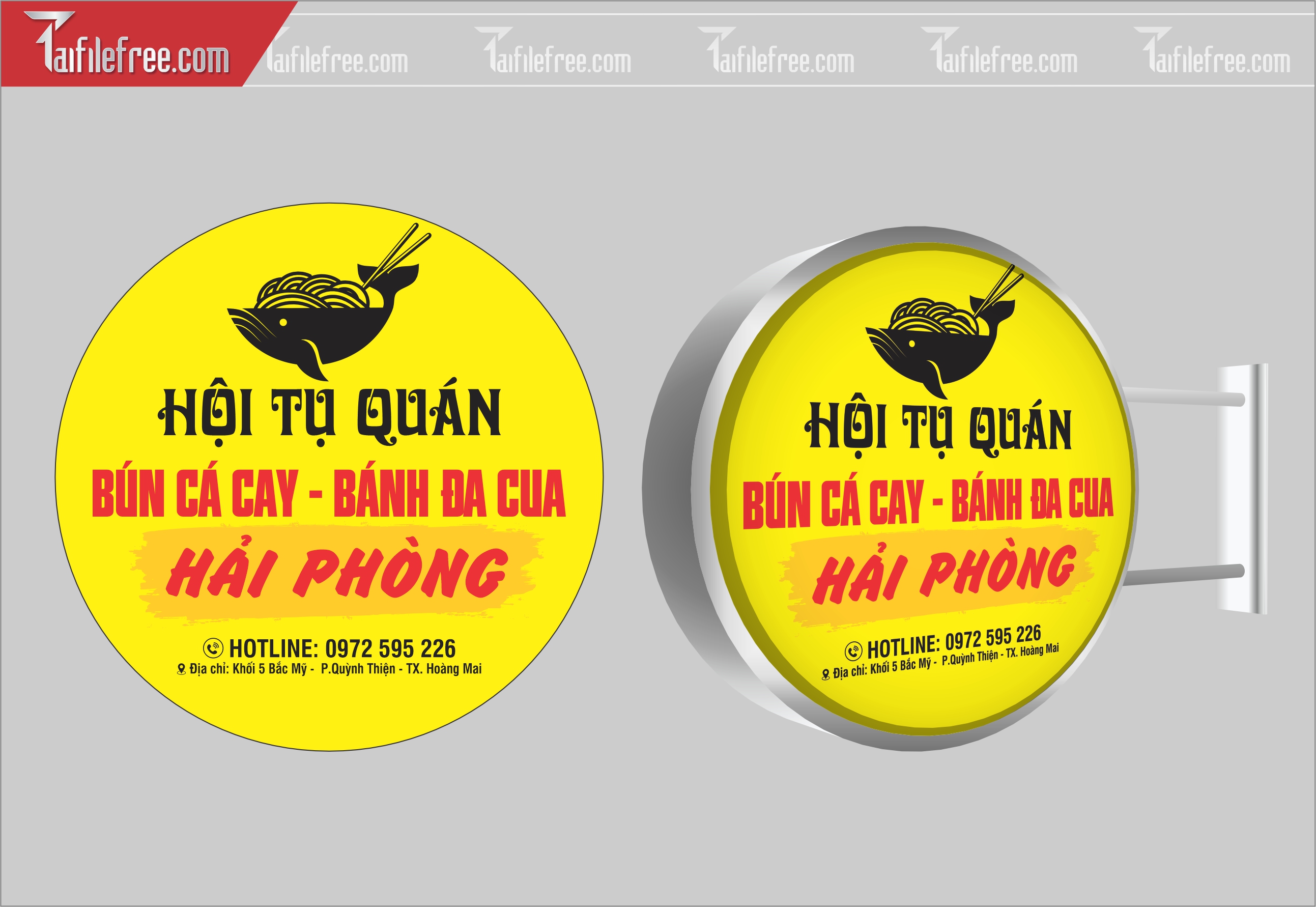 Biển Hiệu, Bảng Vẫy Hộp Đèn Quán Bún_BH240