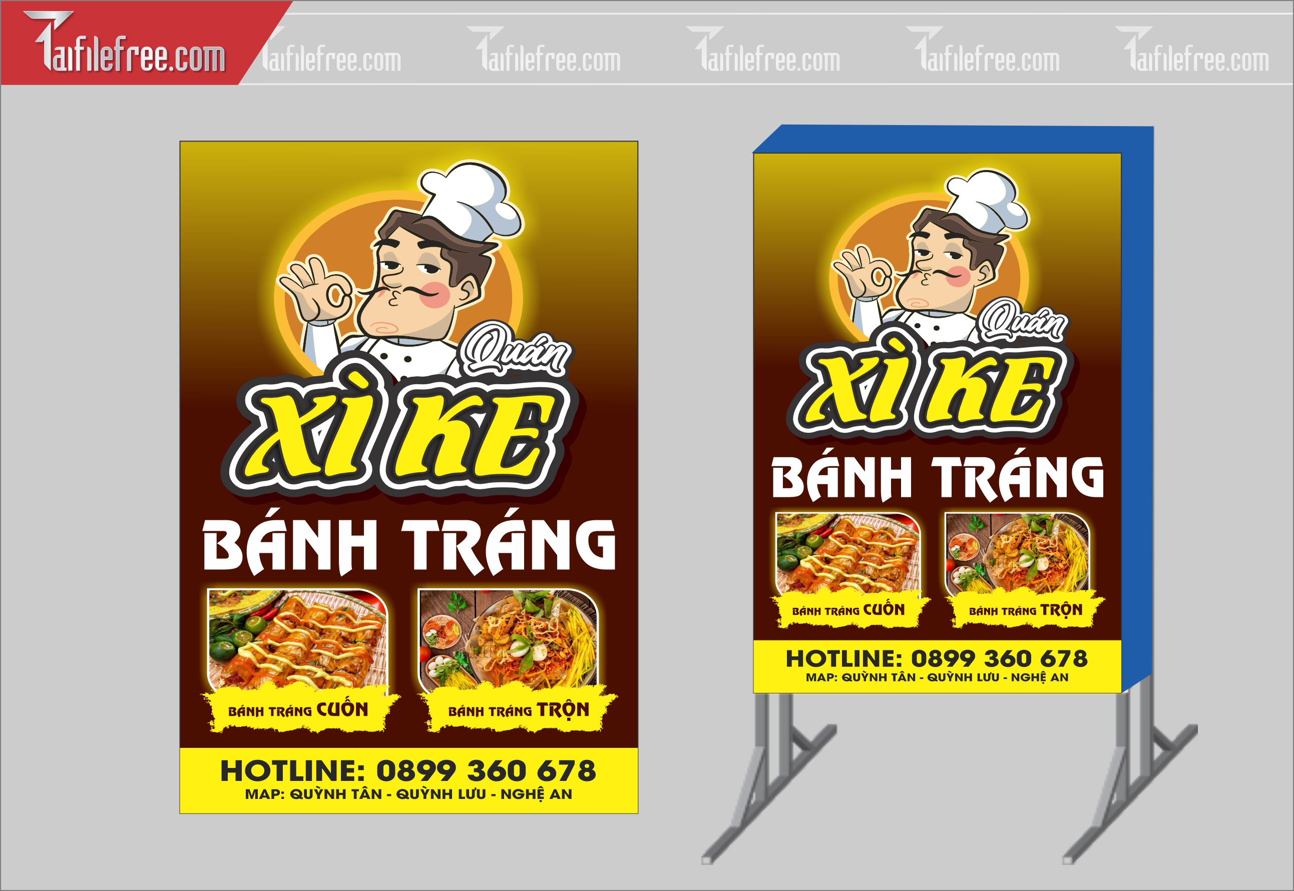 Biển Hiệu, Bảng Vẫy Hộp Đèn Quán Bánh Tráng_BH264