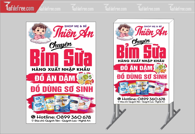 Biển Hiệu, Bảng Vẫy Hộp Đèn Bỉm Sữa_BH283