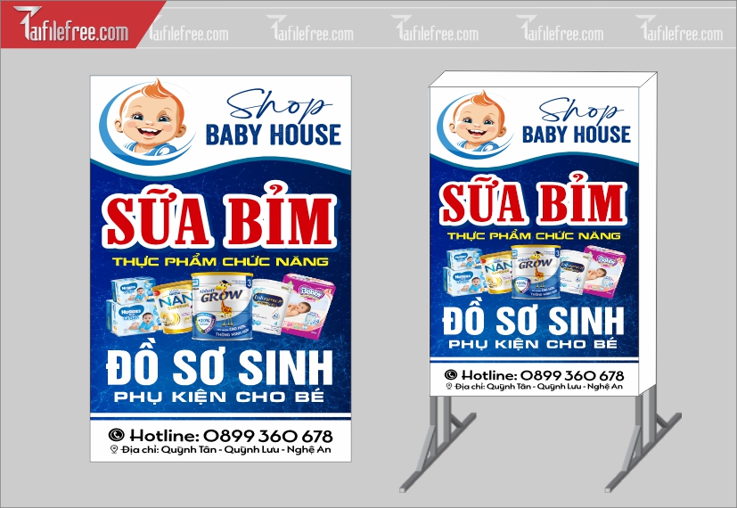 Biển Hiệu, Bảng Vẫy Hộp Đèn Bỉm Sữa_BH285