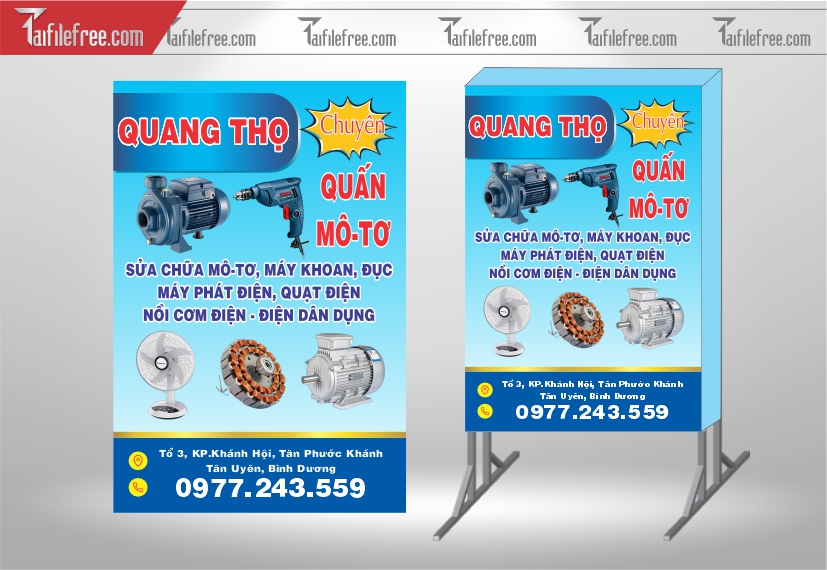 Biển Hiệu, Bảng Vẫy Hộp Đèn Bán Hàng Mô Tơ-Quạt_BH291