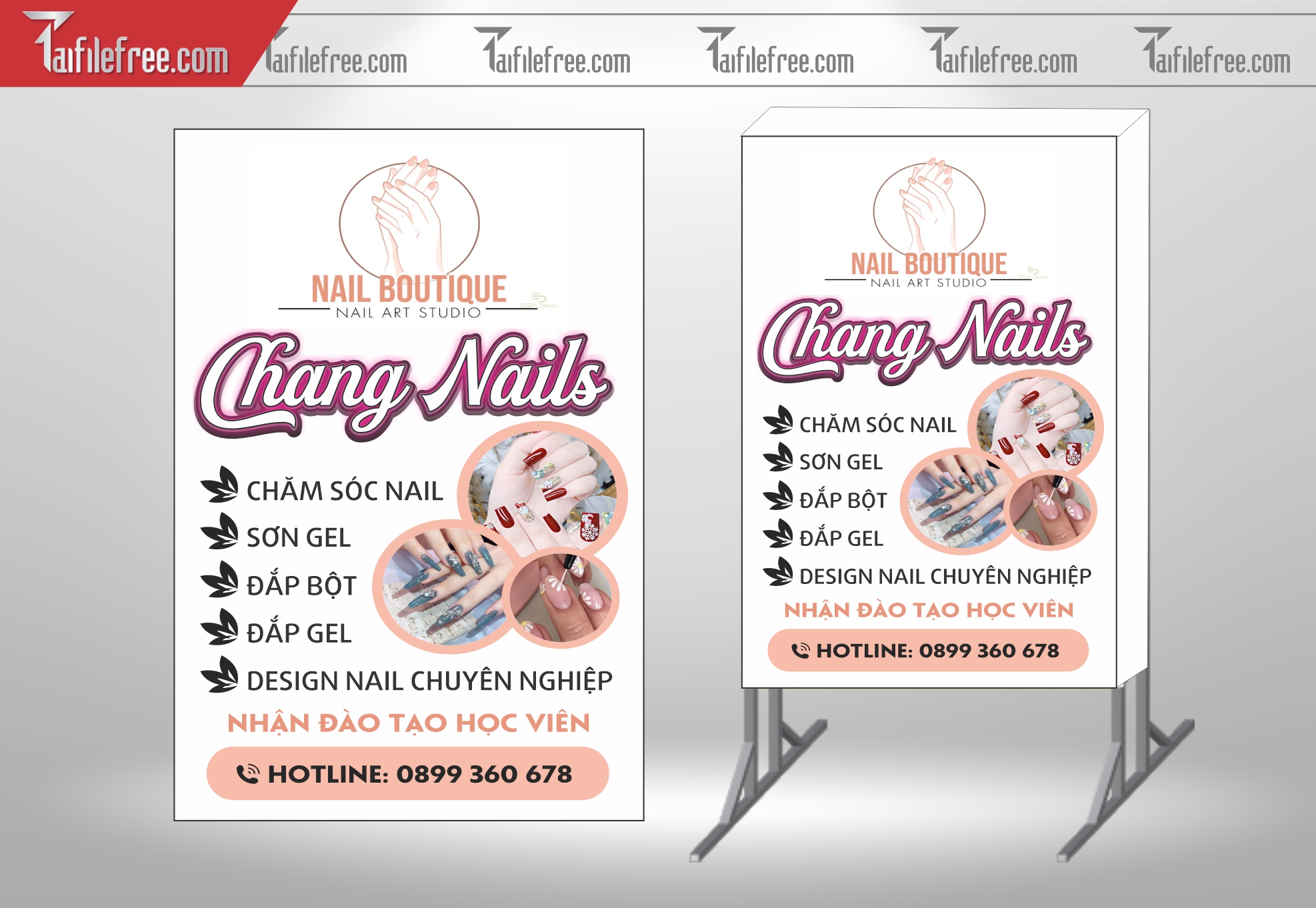 Biển Hiệu, Bảng Vẫy Hộp Đèn Heo Tiệm Nail_BH300
