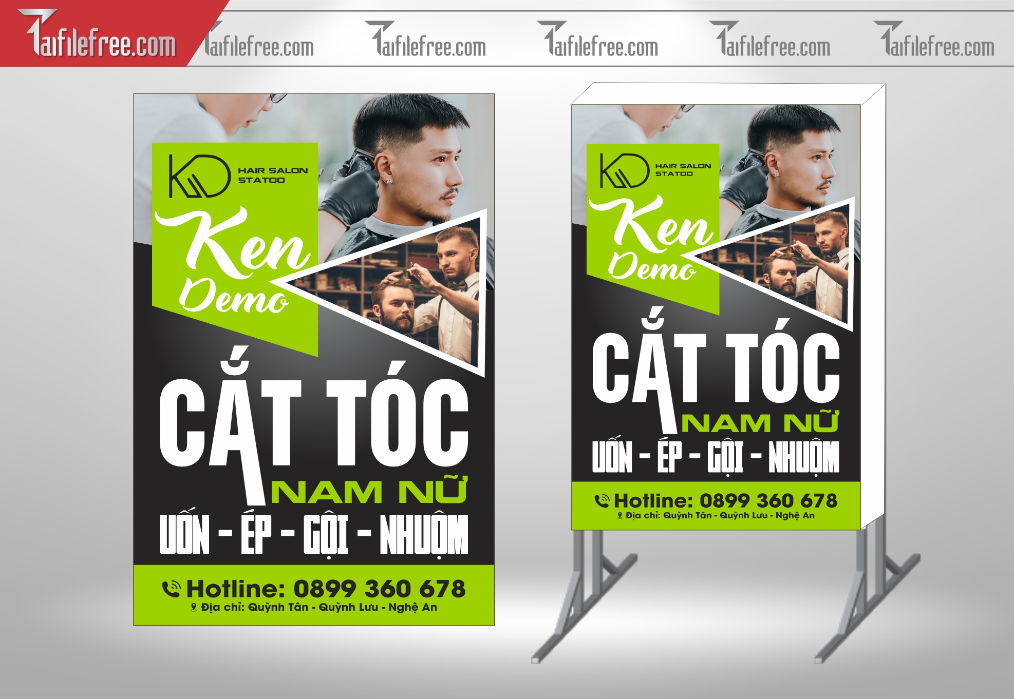 Biển Hiệu, Bảng Vẫy Hộp Đèn Tiệm Cắt Tóc_BH303