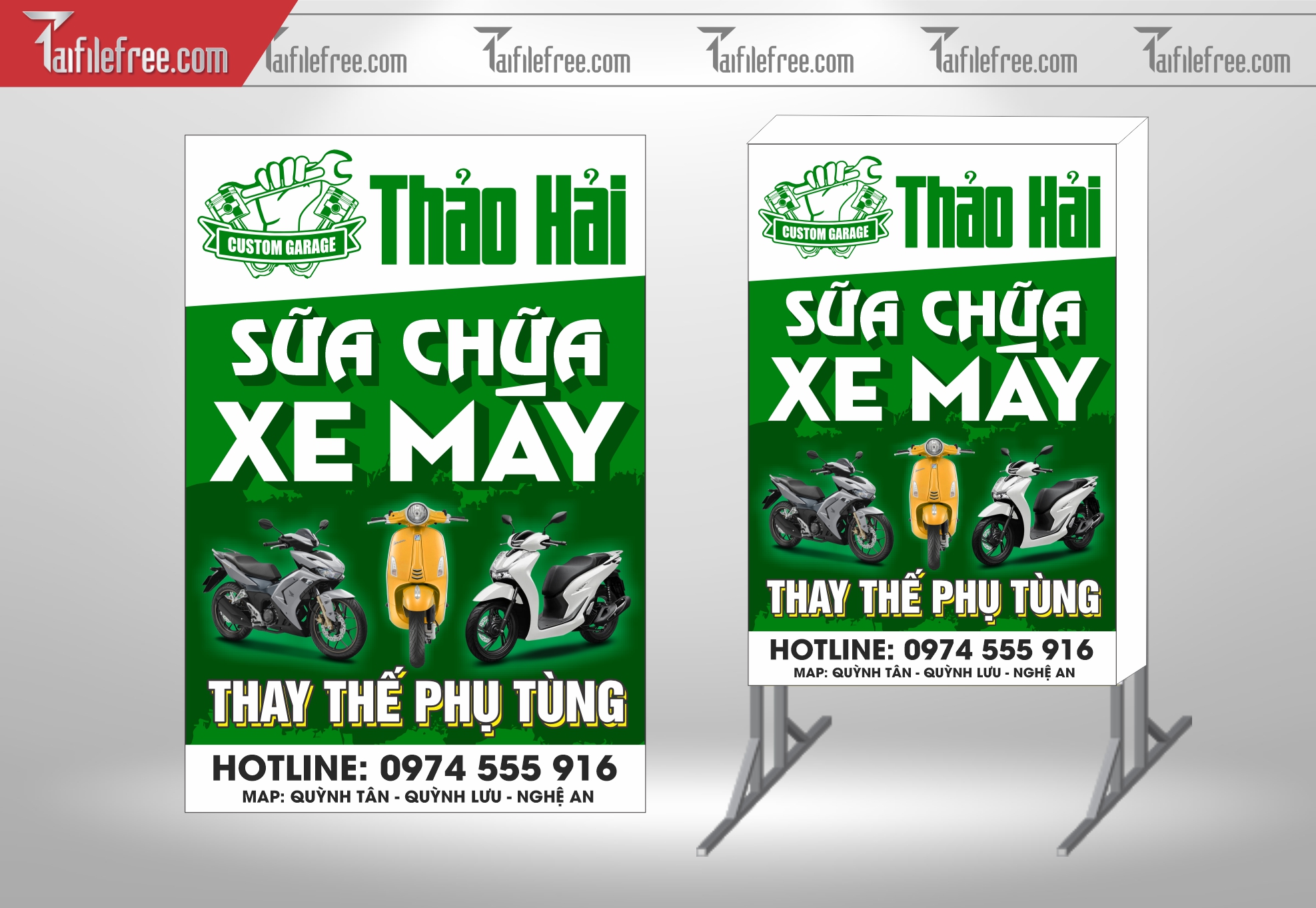 Biển Hiệu, Bảng Vẫy Hộp Đèn Tiệm Sửa Chữa Xe Máy_BH306