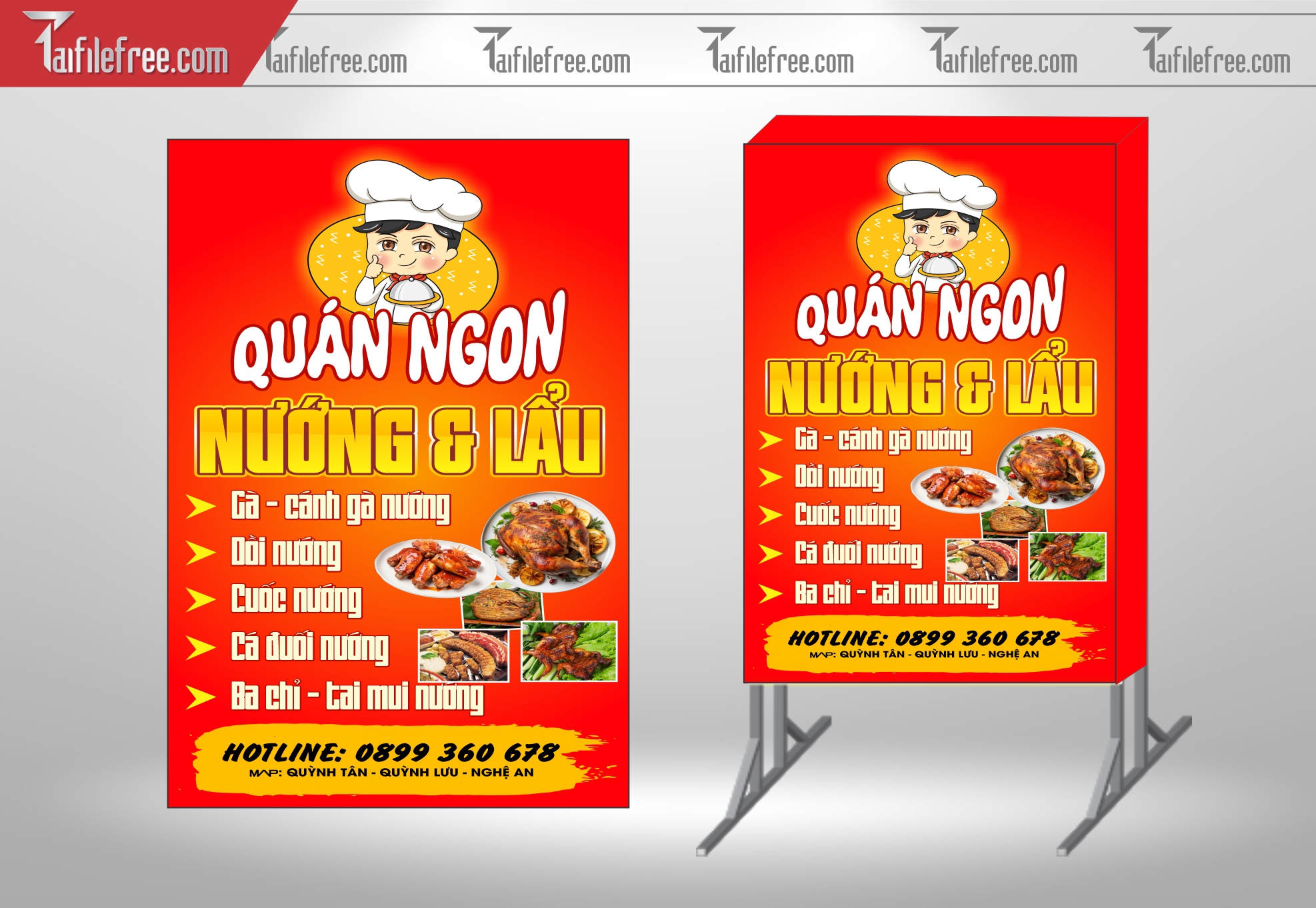 Biển Hiệu, Bảng Vẫy Hộp Đèn Quán Nướng_BH308