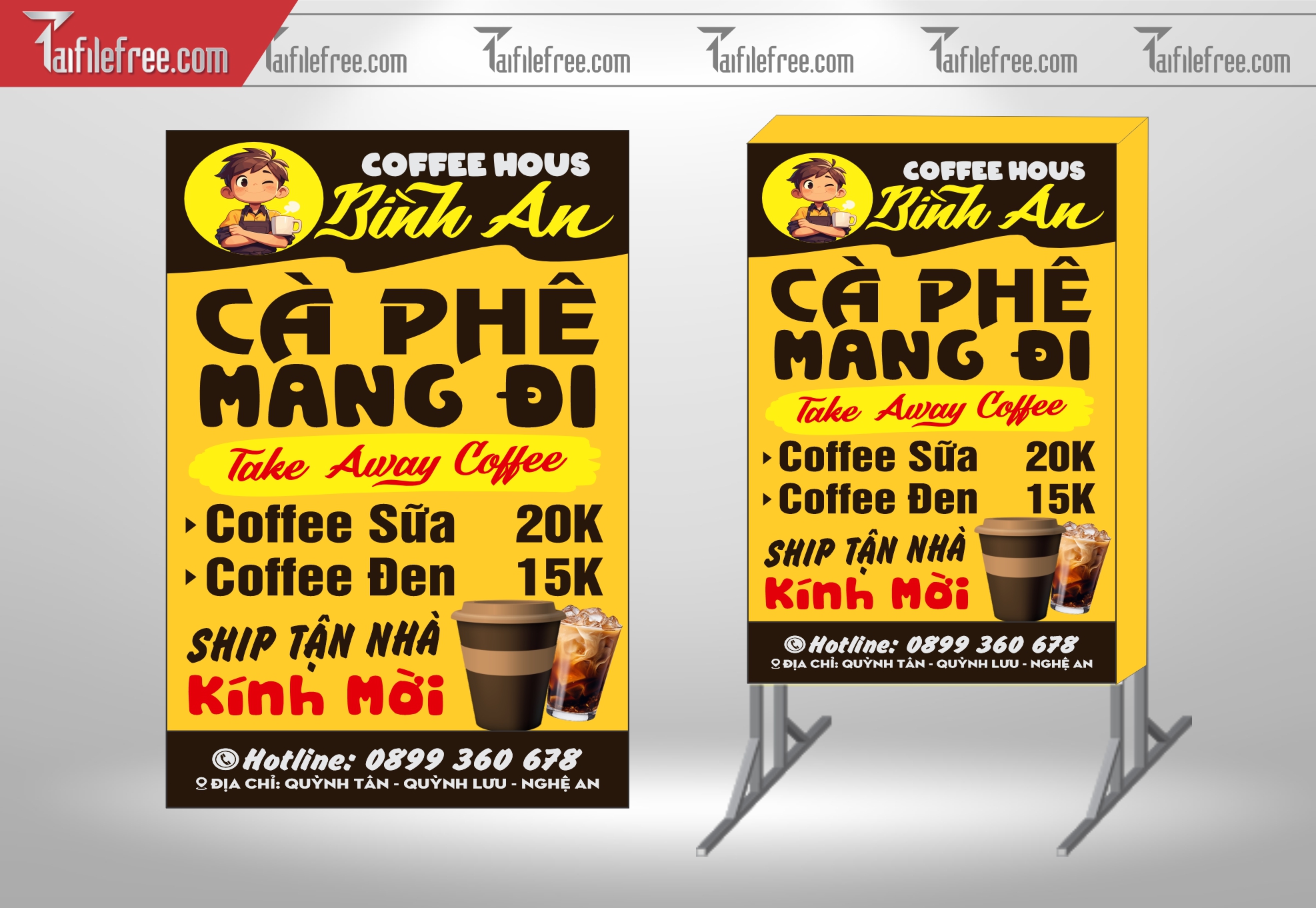 Biển Hiệu, Bảng Vẫy Hộp Đèn Caffe Mang Đi_BH313