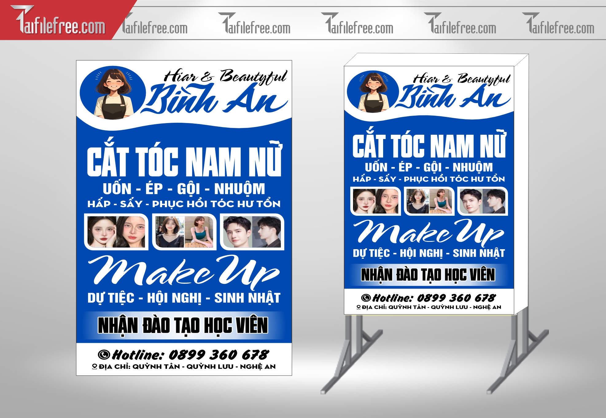 Biển Hiệu, Bảng Vẫy Hộp Đèn Tiệm Cắt Tóci_BH316