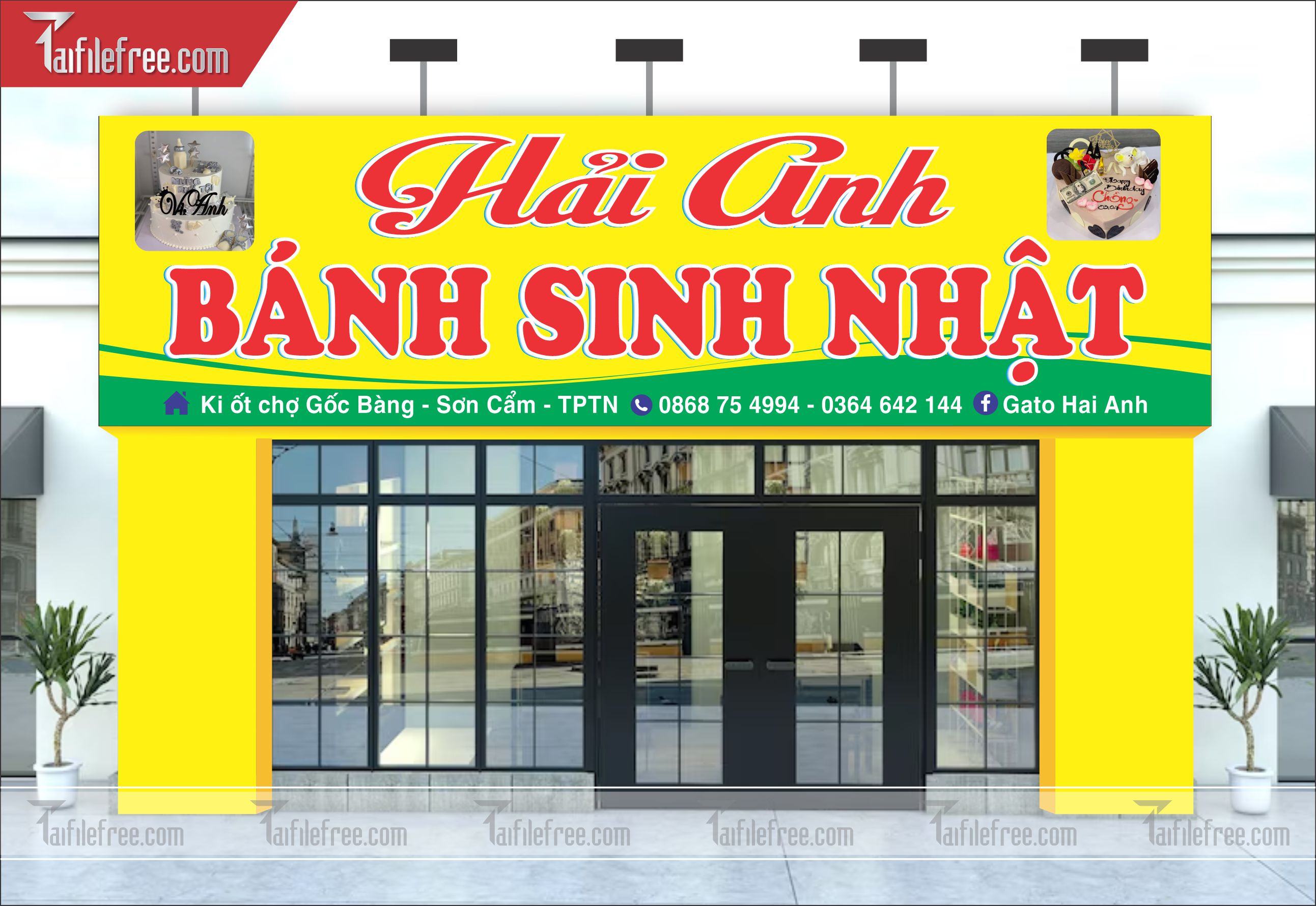 Biển Bảng Quảng Cáo Cửa Hàng Food, Ẩm Thực, Tiệm Bánh Sinh Nhật_BH33